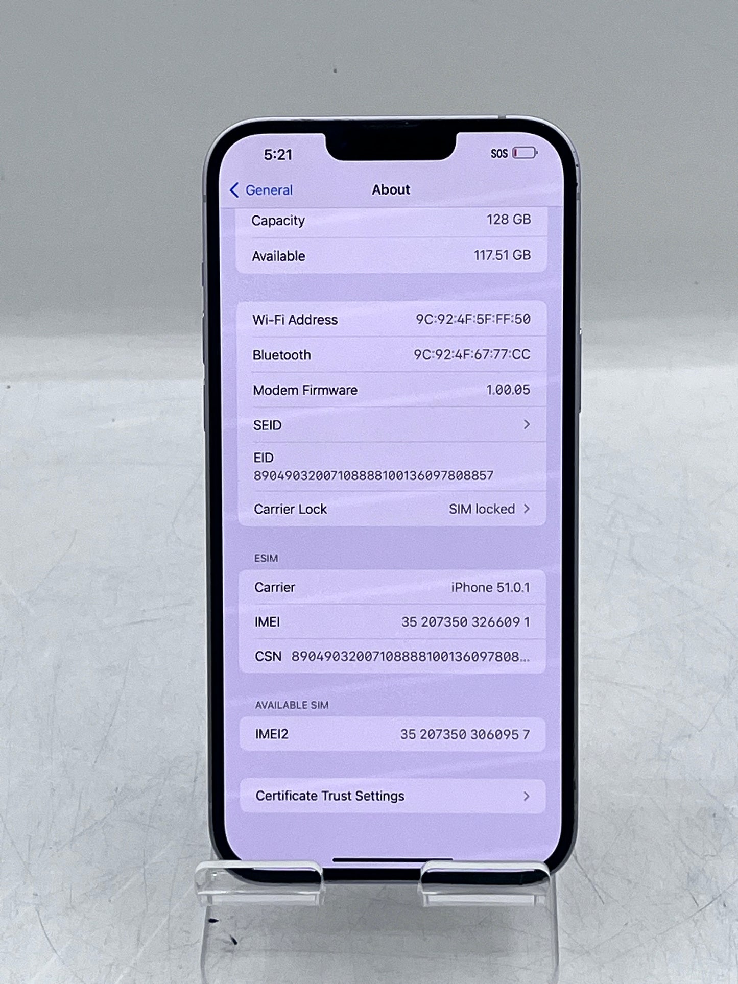 Apple iPhone 14 Plus A2632 MQ3U3LL/A AT&T Only  128GB 95% BH - Purple