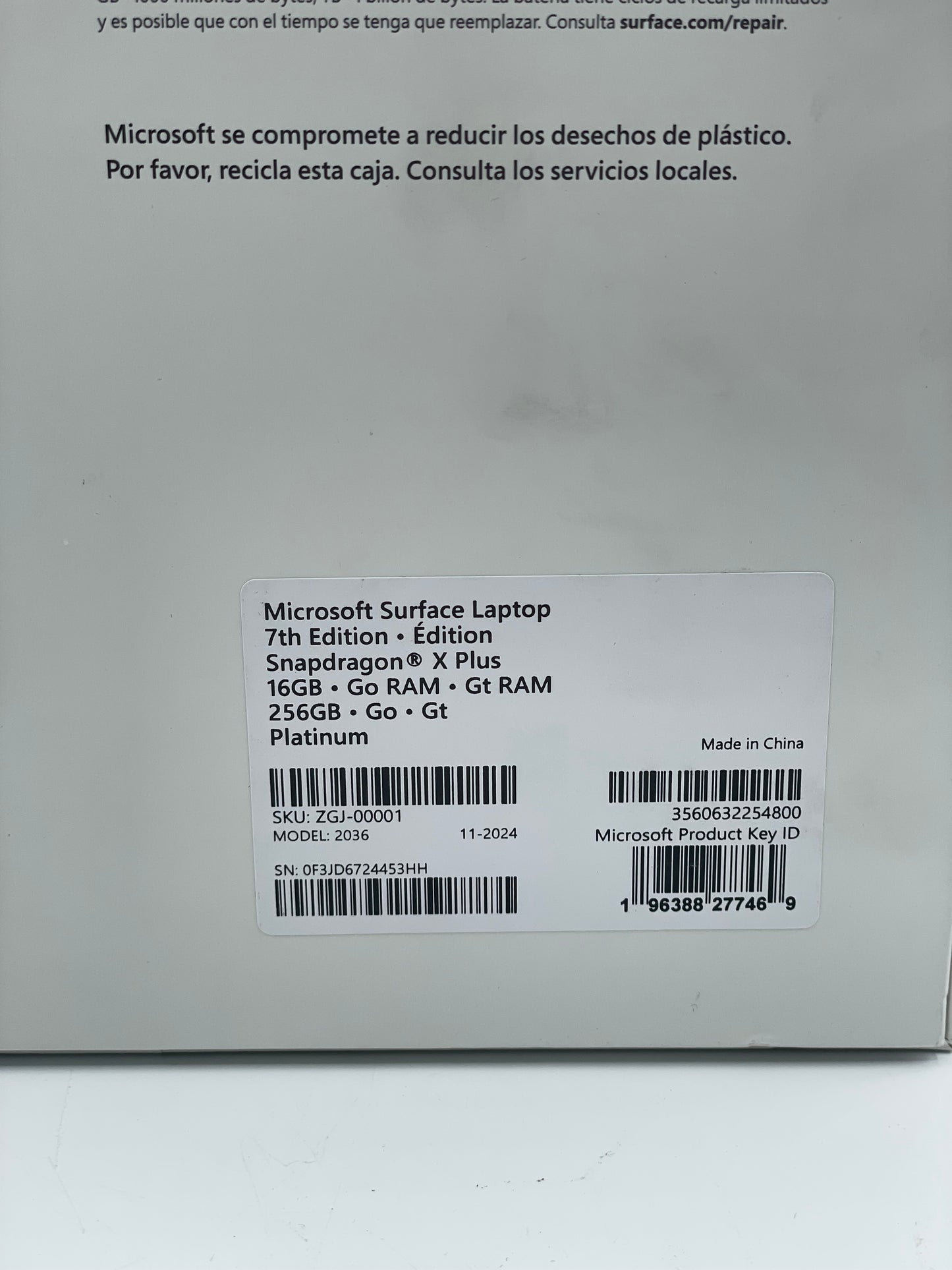 Microsoft Surface Laptop 7th Edition 13.8" Touch Snapdragon X Plus 16GB 256GB