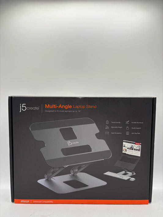 J5Create JTS127 Adjustable Aluminum Ergonomic Riser Multi Angle Laptop Stand, Black; NEW (FREE SHIPPING)