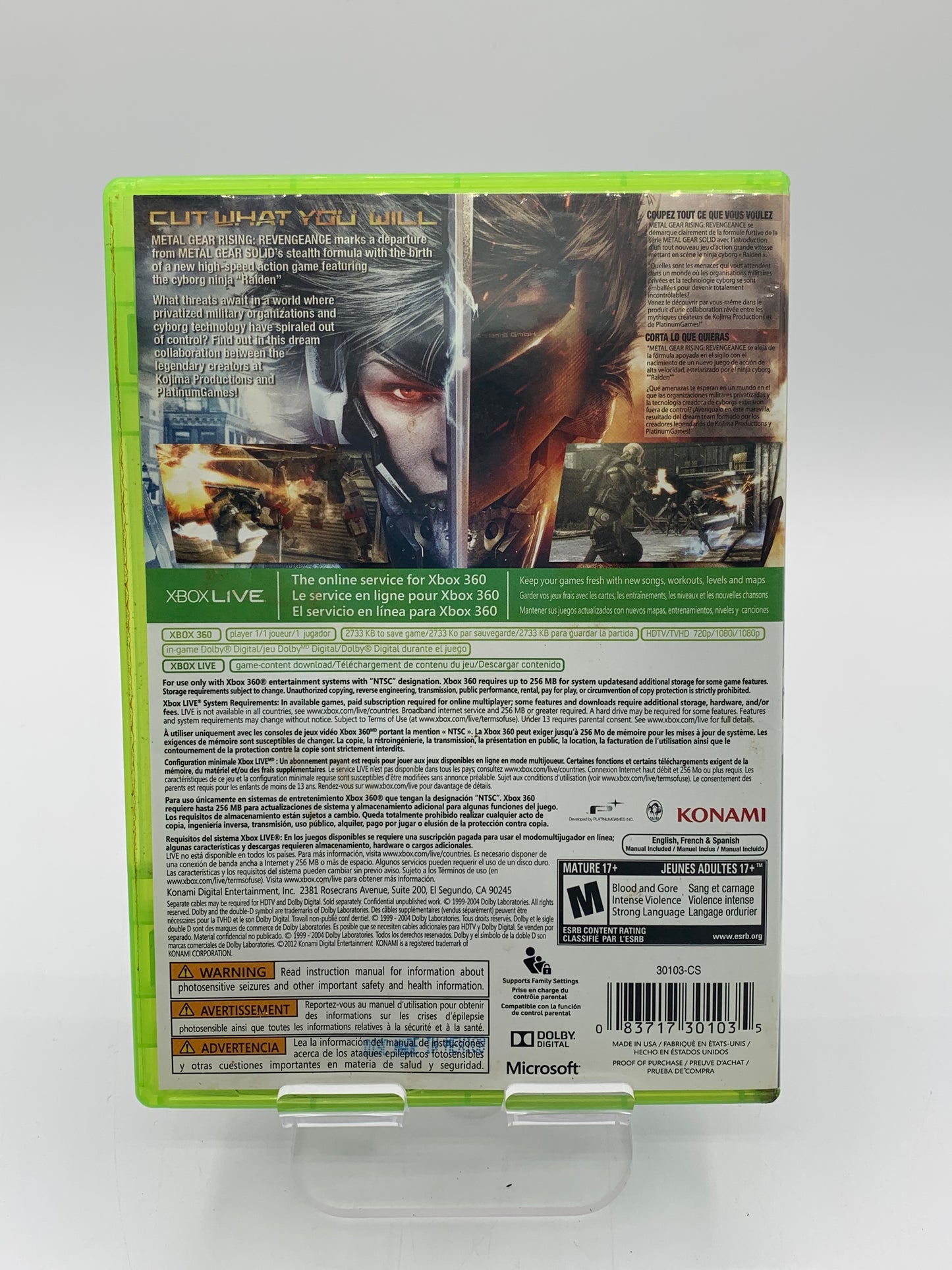 Xbox 360 Metal Gear Rising: Revengeance Game - Free Shipping!