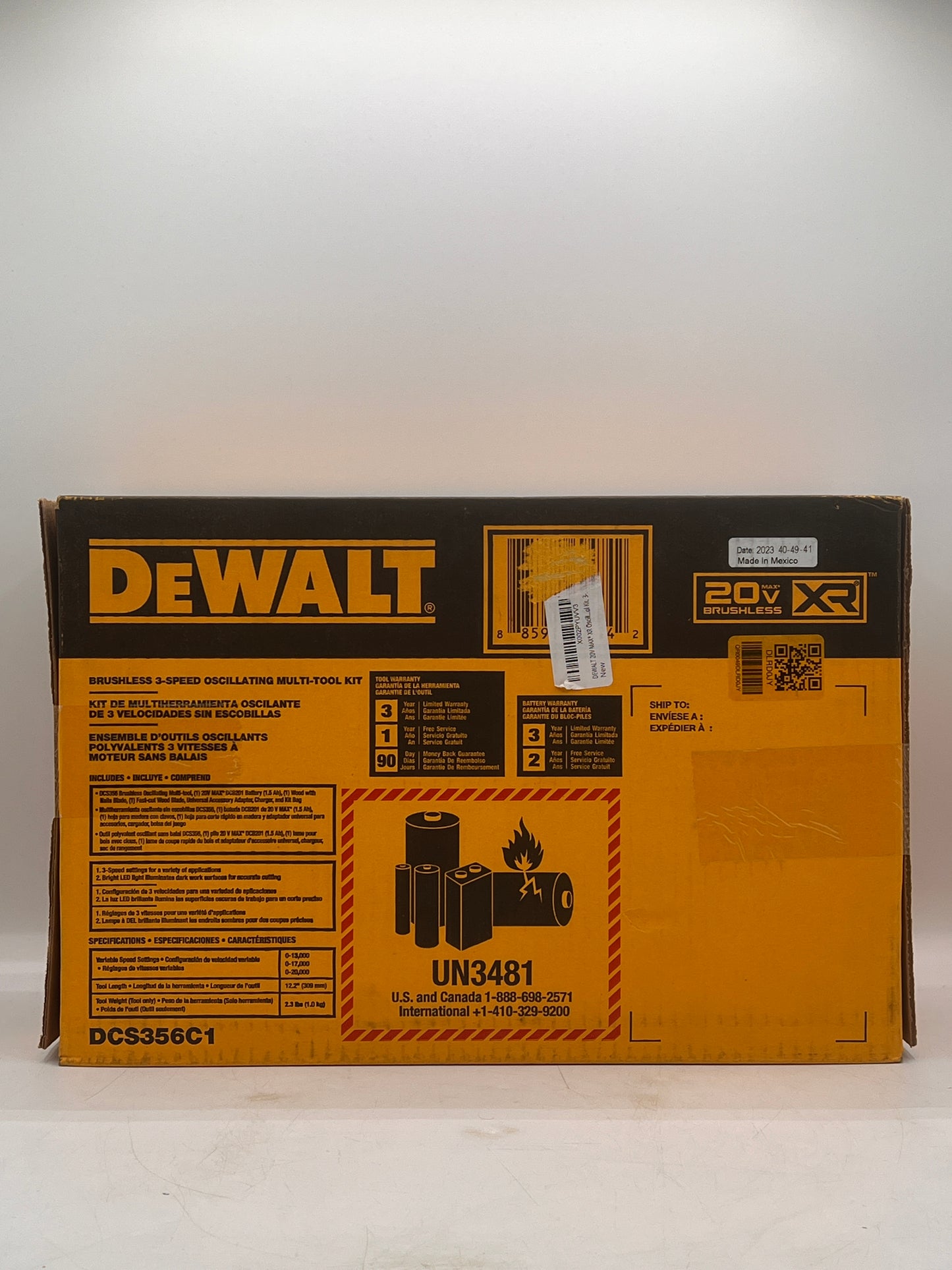 DEWALT DCS356C1 20V MAX XR 3-Speed Cordless Oscillating Tool Kit w/ Battery