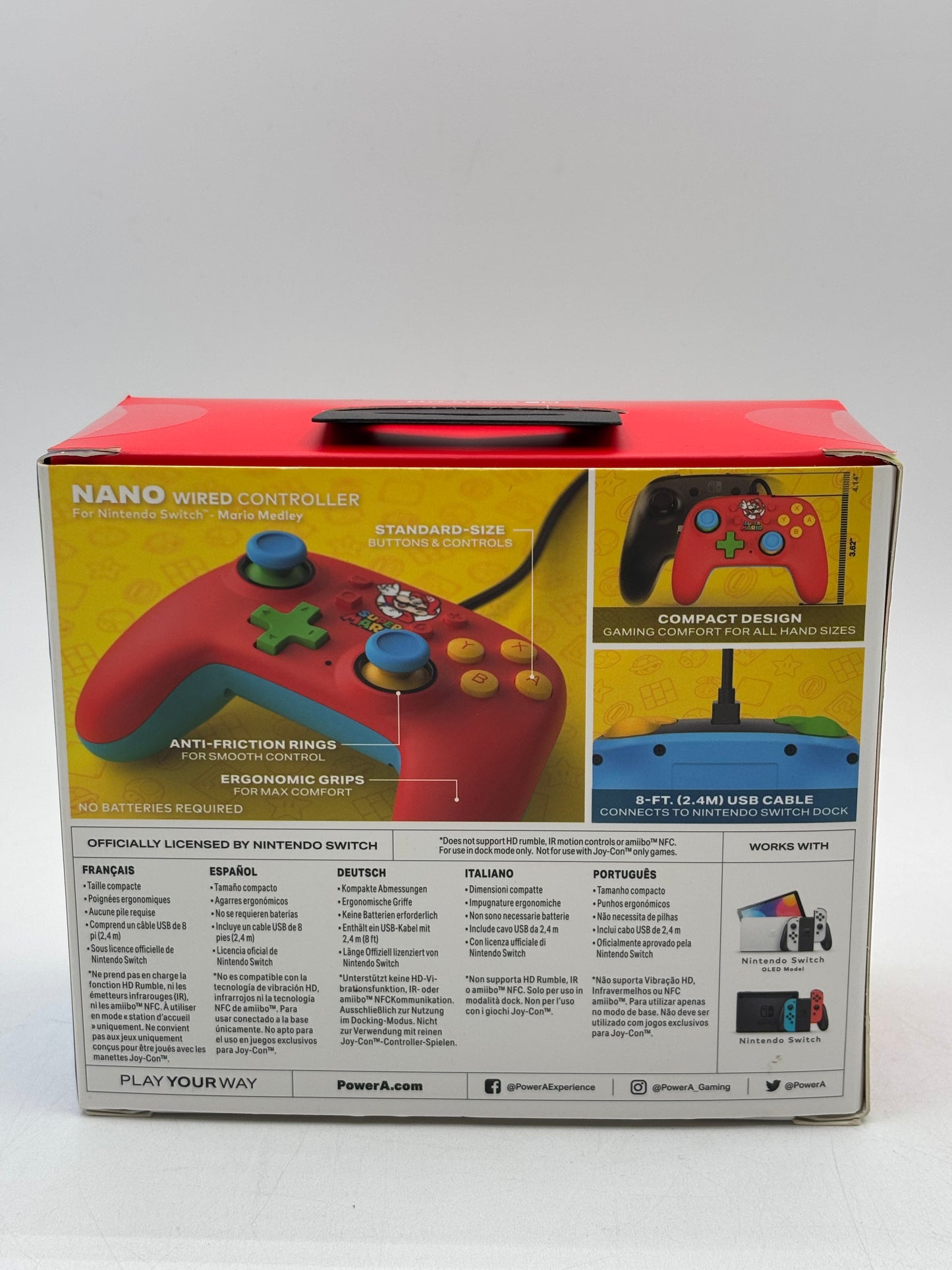 PowerA Nano Wired Controller--Nintendo Switch (Super Mario)
