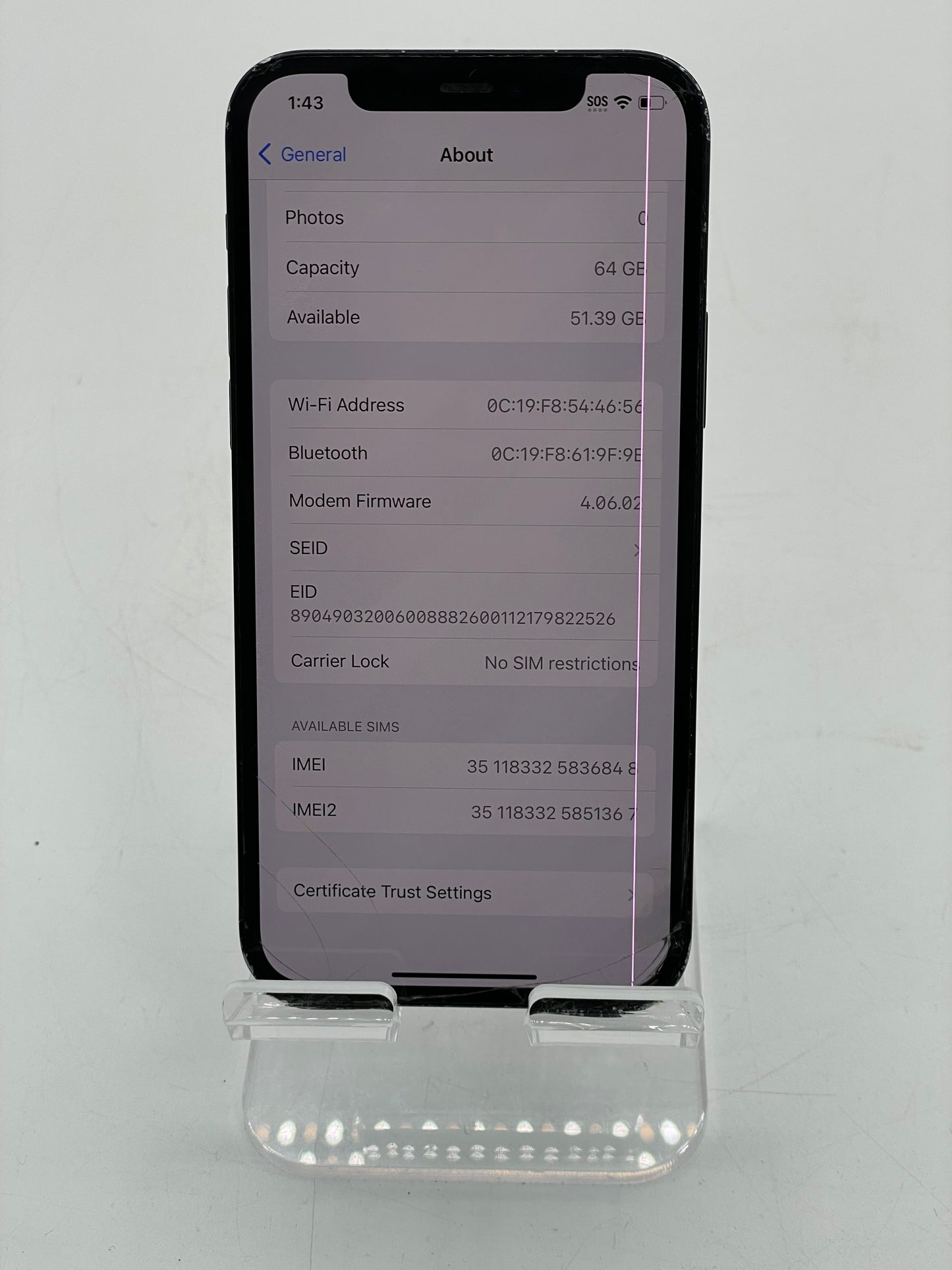 Apple iPhone 12 64GB A2172 MGH63LL/A READ - Blue