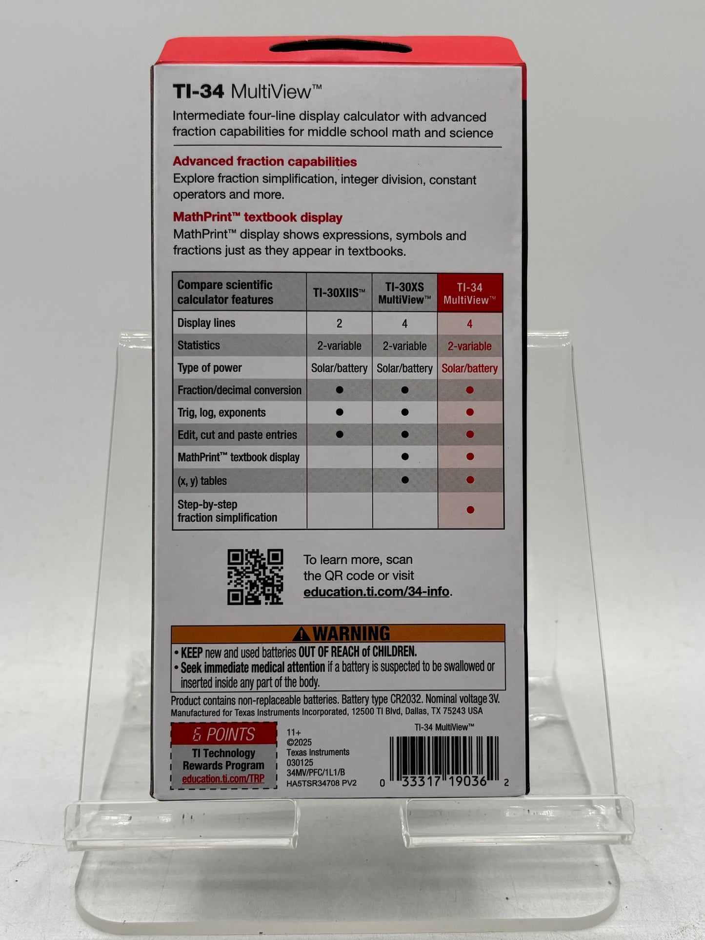 Texas Instruments TI-34 MultiView Calculator Black New In Box Free Shipping