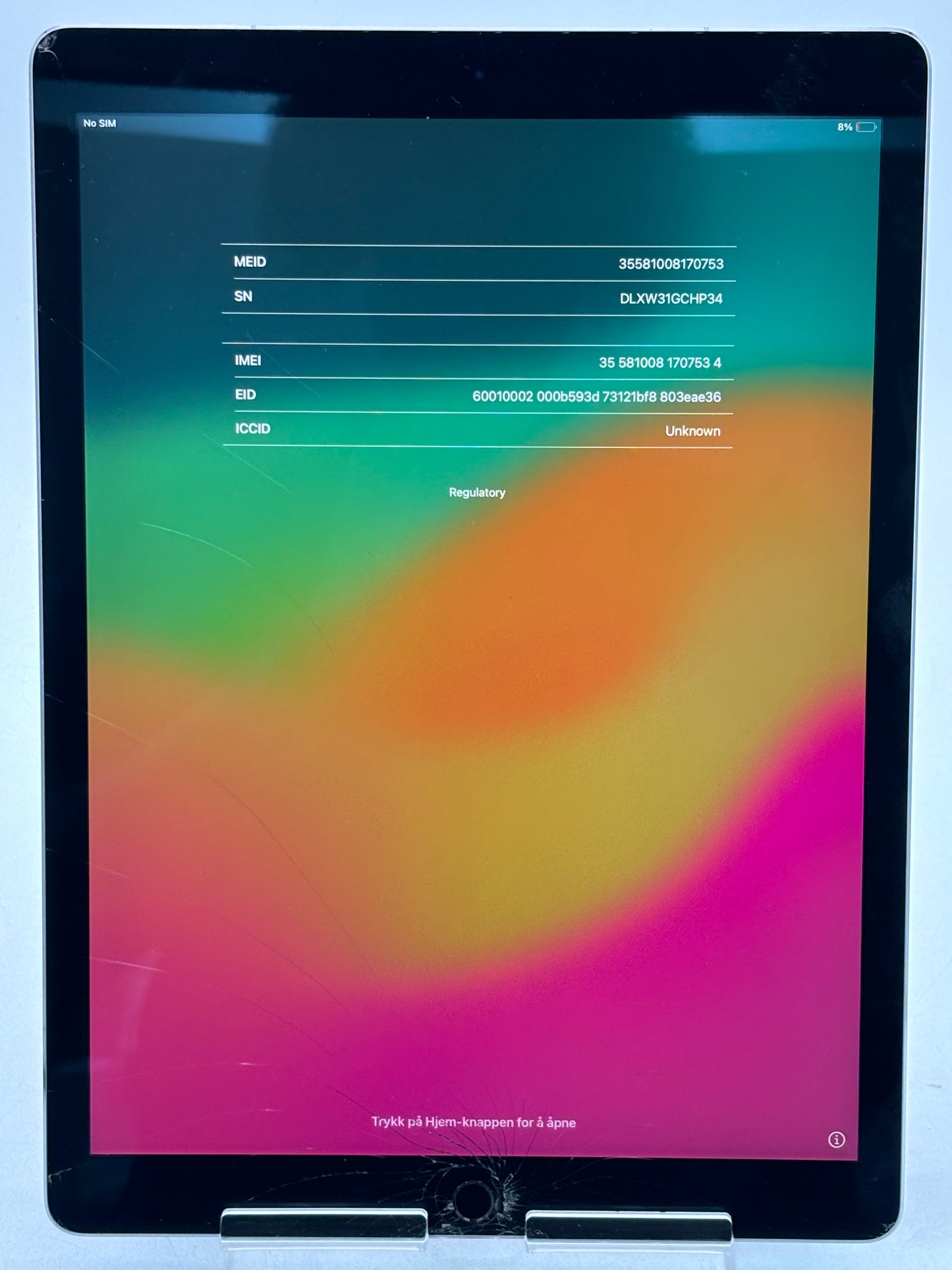 Unlocked Apple iPad Pro 12.9" 2nd Gen A1671 MPA42LL/A Wi-Fi + Cellular 256GB READ