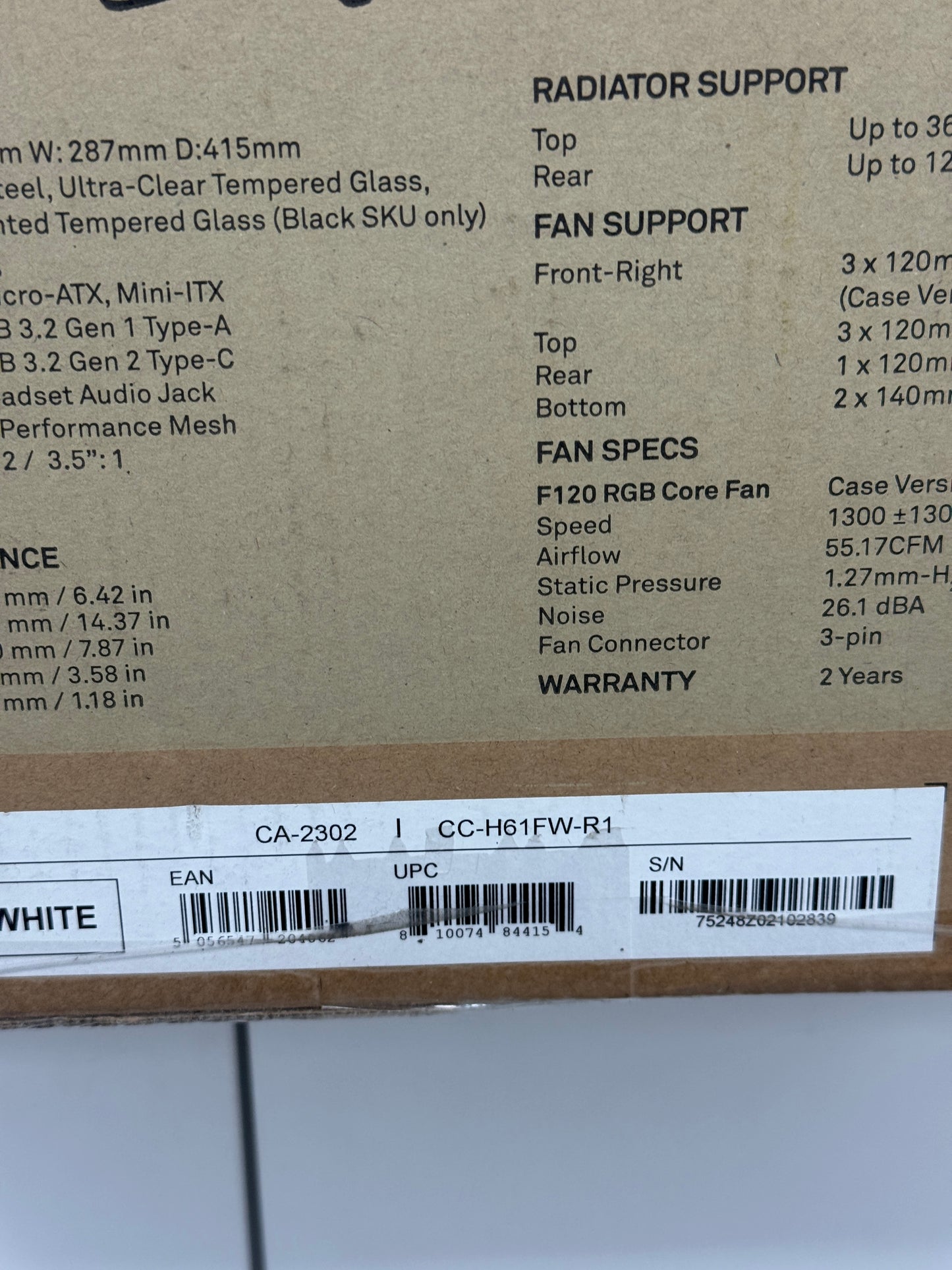 NZXT H6 FLOW RGB Compact Dual-Chamber Mid-Tower Airflow Case White