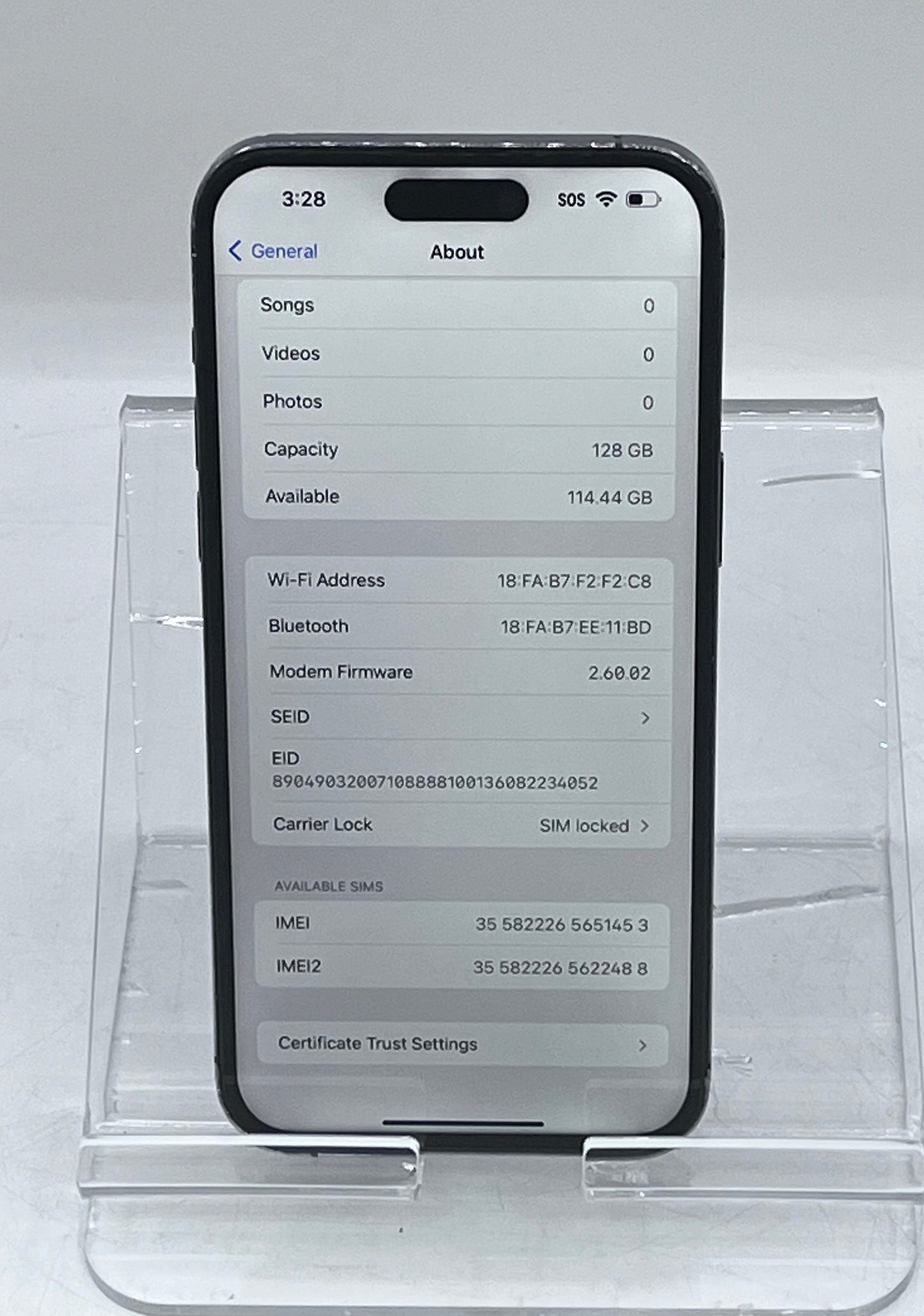 Apple iPhone 14 Pro Max A2651 MQ8R3LL/A 128GB Purple READ