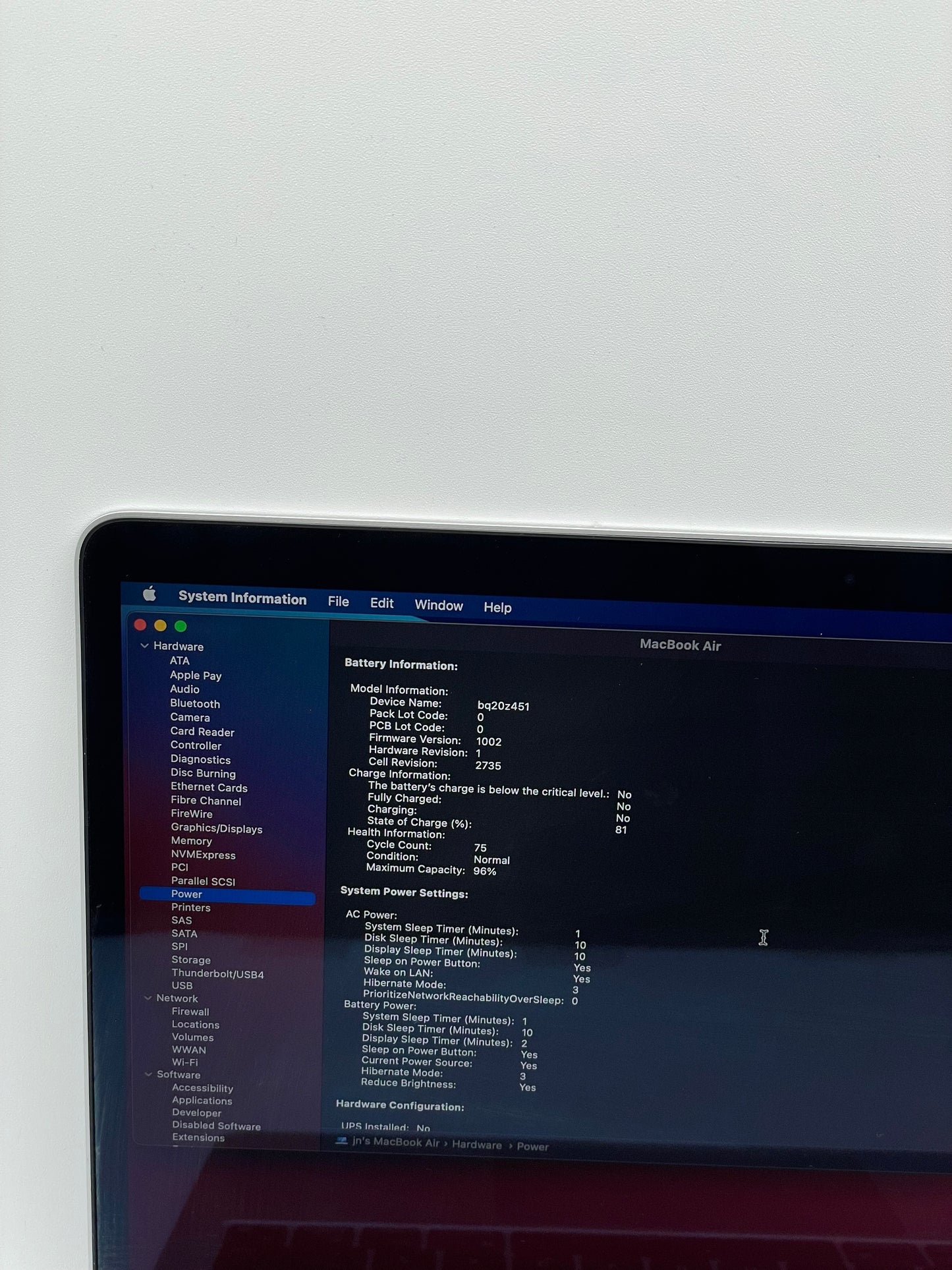 2020 Apple MacBook Air 13.3" M1 7C 8GB 128GB A2337 REMOTELY MANAGED