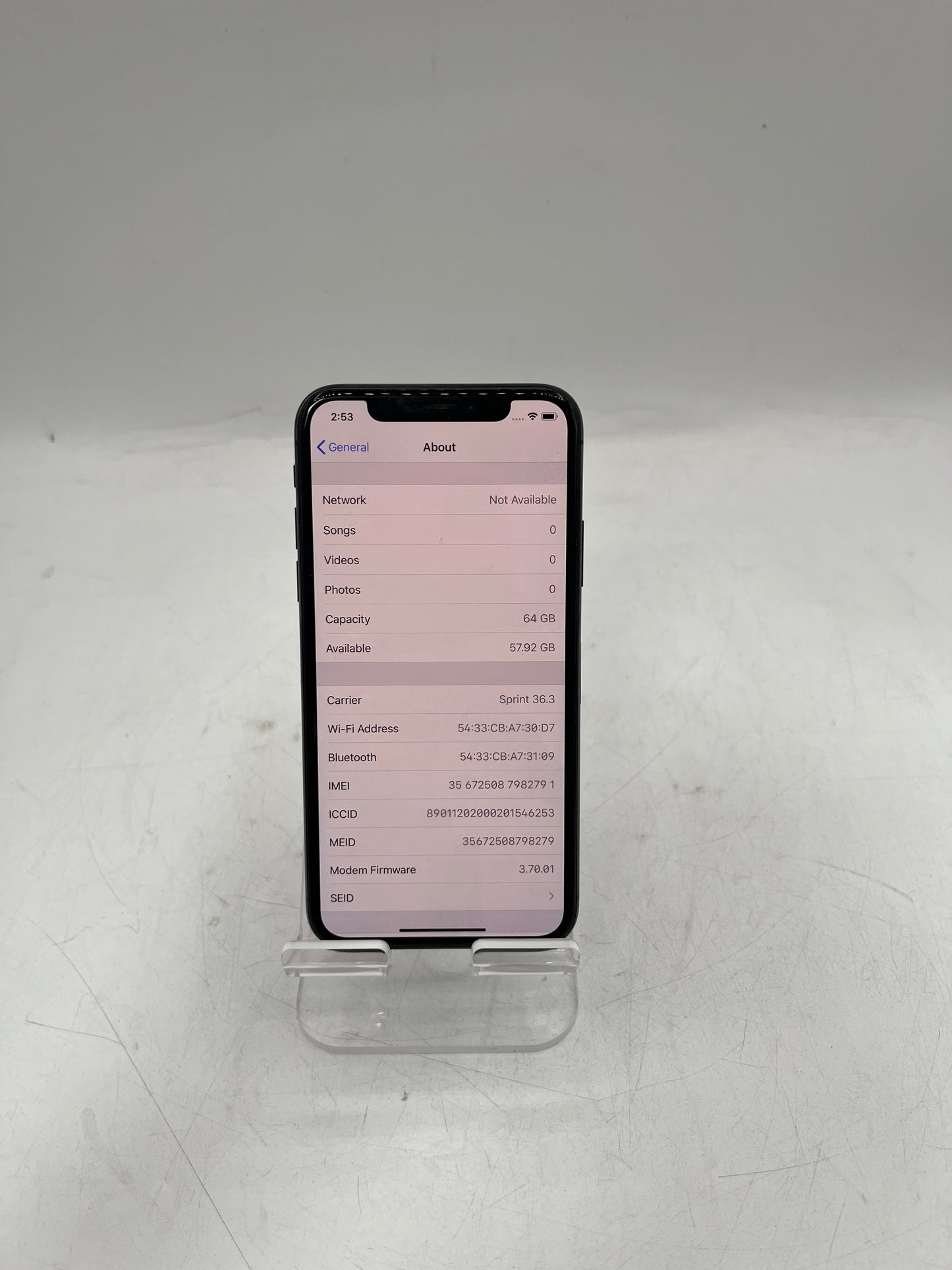 Apple iPhone X MQCR2LL/A A1865 64GB - Black