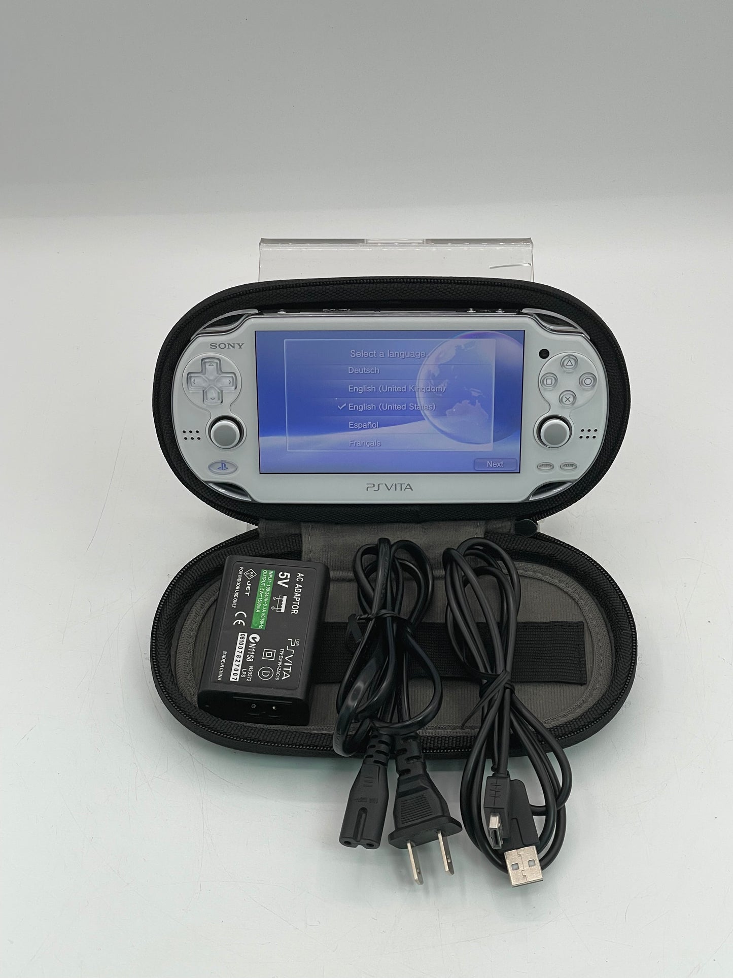 Sony Ps Vita Wifi Handheld Console PCH-1001 Crystal White with Charger Tested