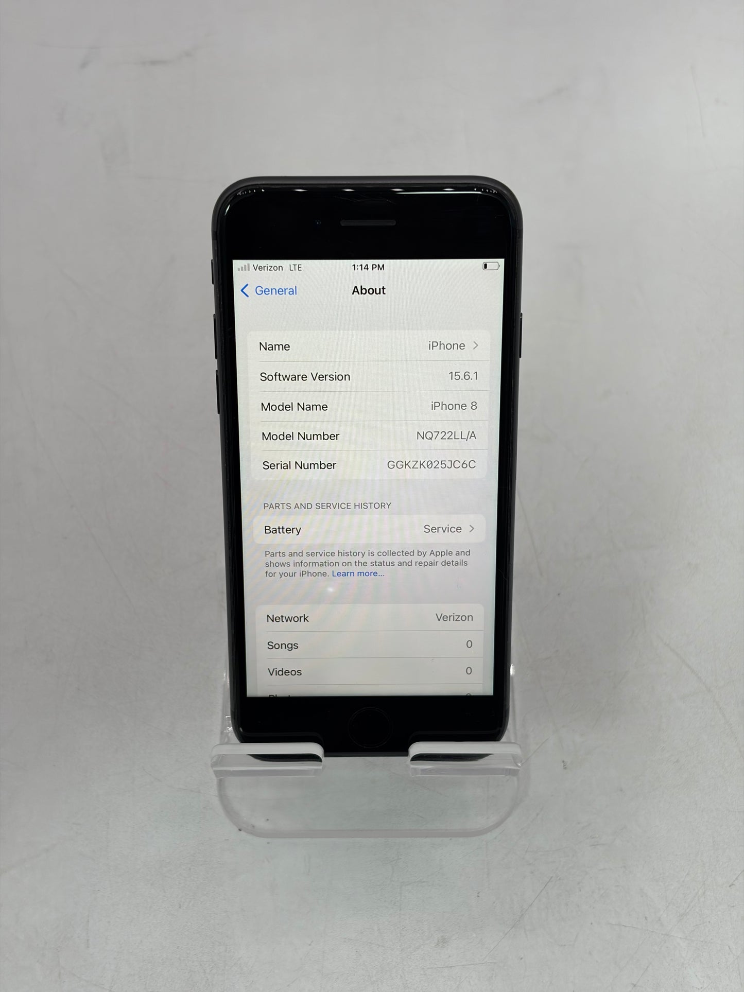 Unlocked Apple iPhone 8 64GB Black A1863 NQ722LL/A Service Battery