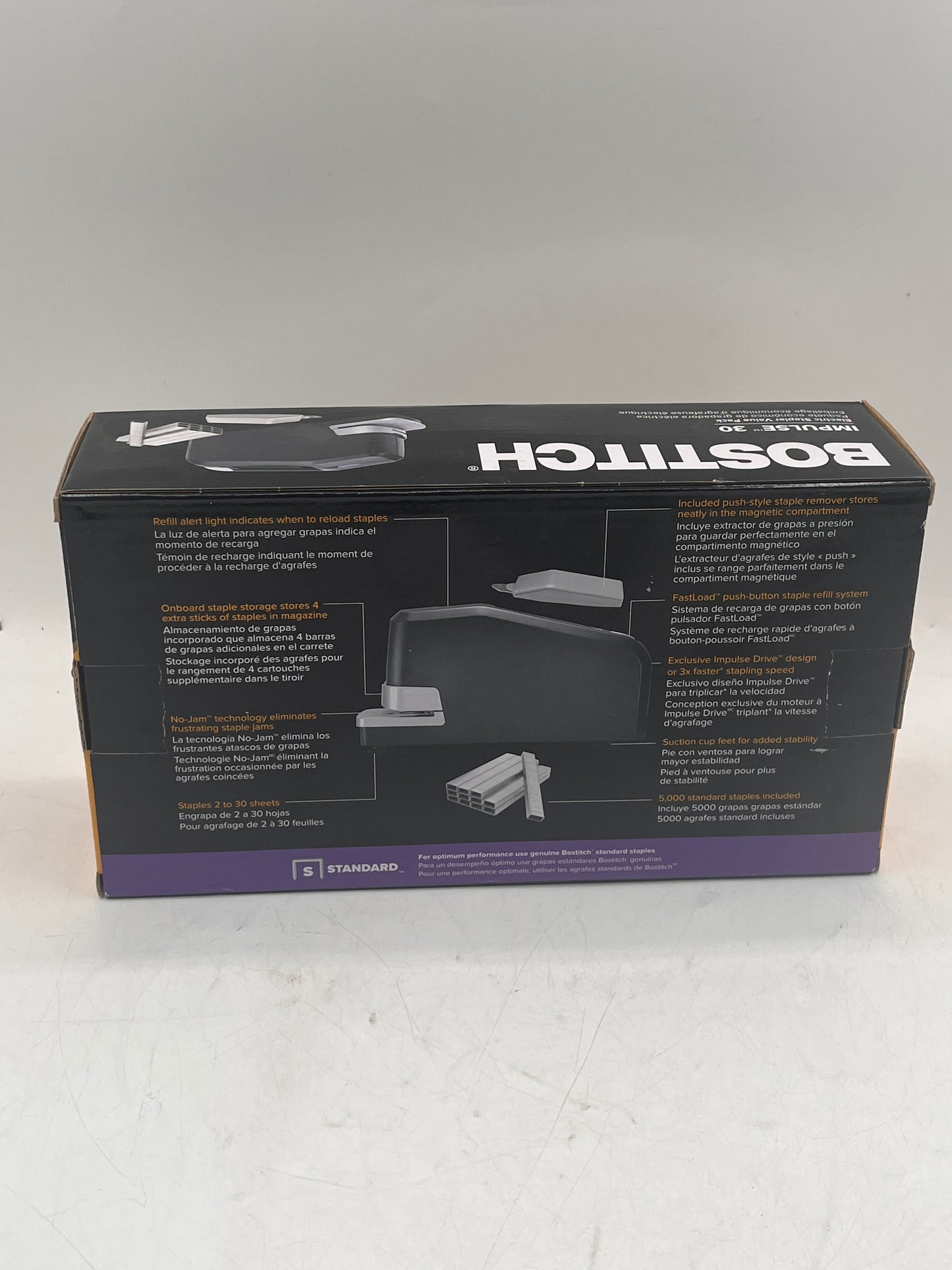 Bostitch Impulse 30 Sheet Electric Stapler Value Pack Model 02638 Black