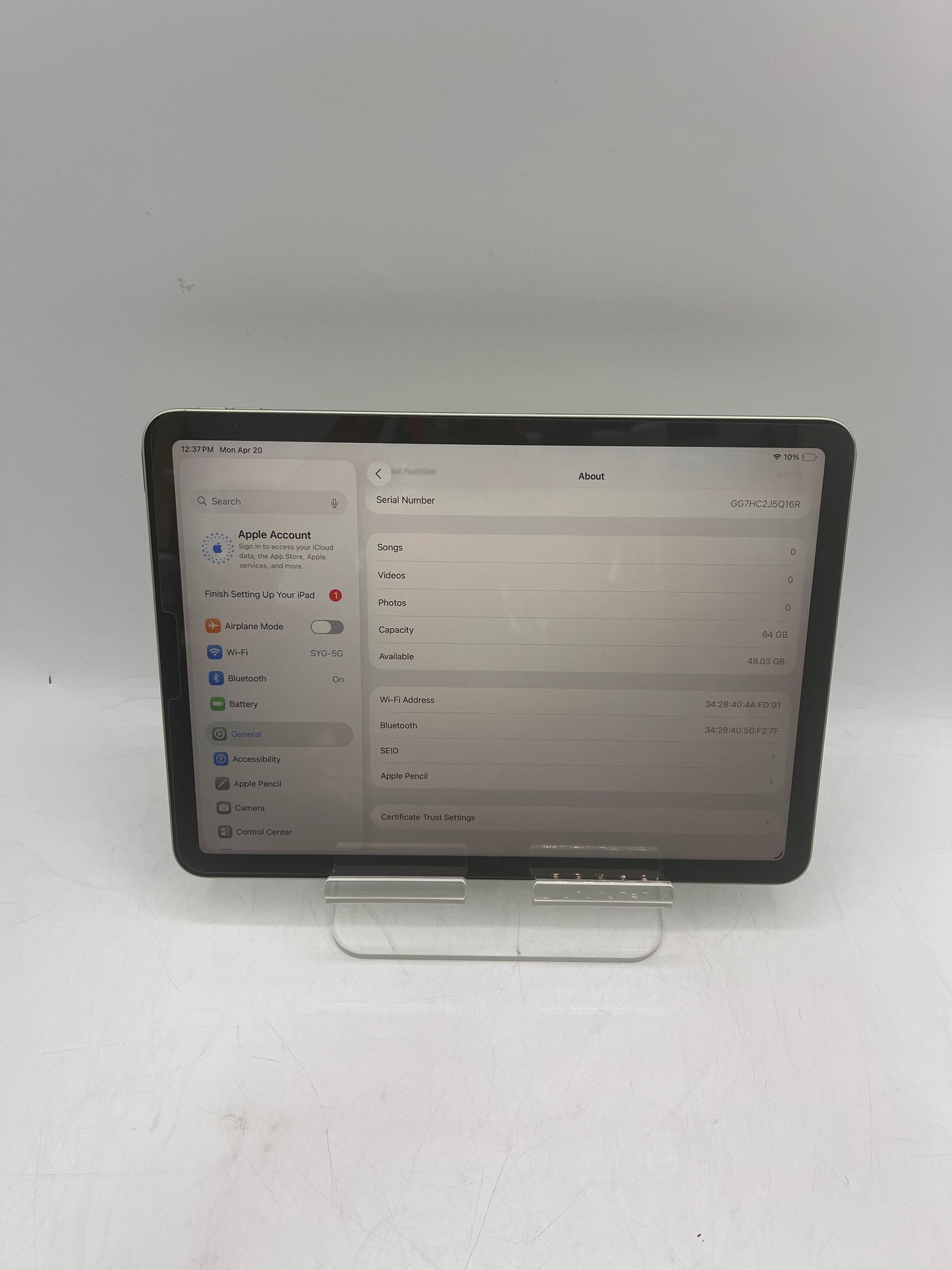 Apple iPad Air 4th Gen A2316 MYFR2LL/A 64GB with Apple Pencil 2nd Gen Wi-Fi Only - Green