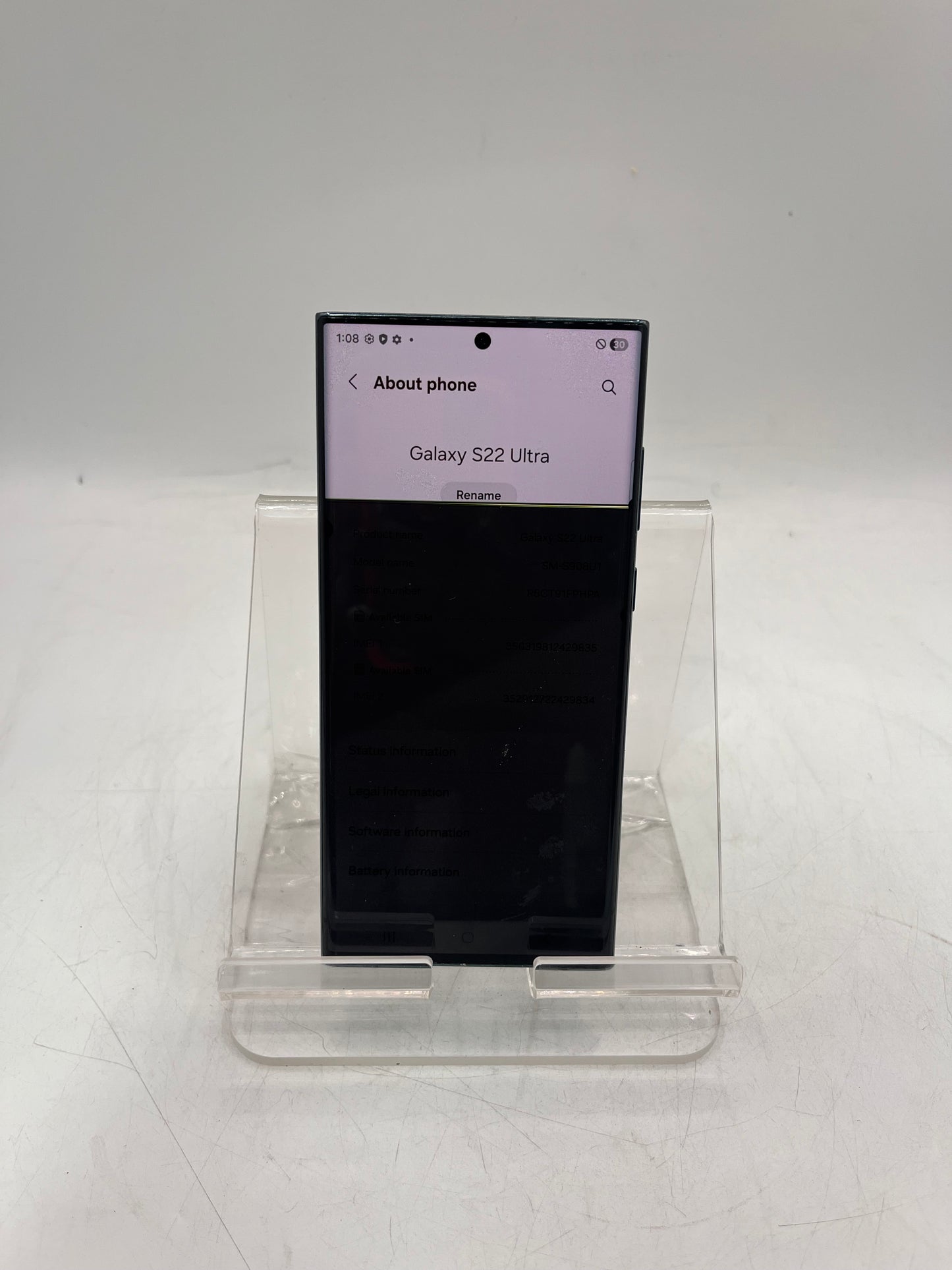 Unlocked Samsung Galaxy S22 Ultra 256GB Black Smartphone - BLACK DISCOLORATION