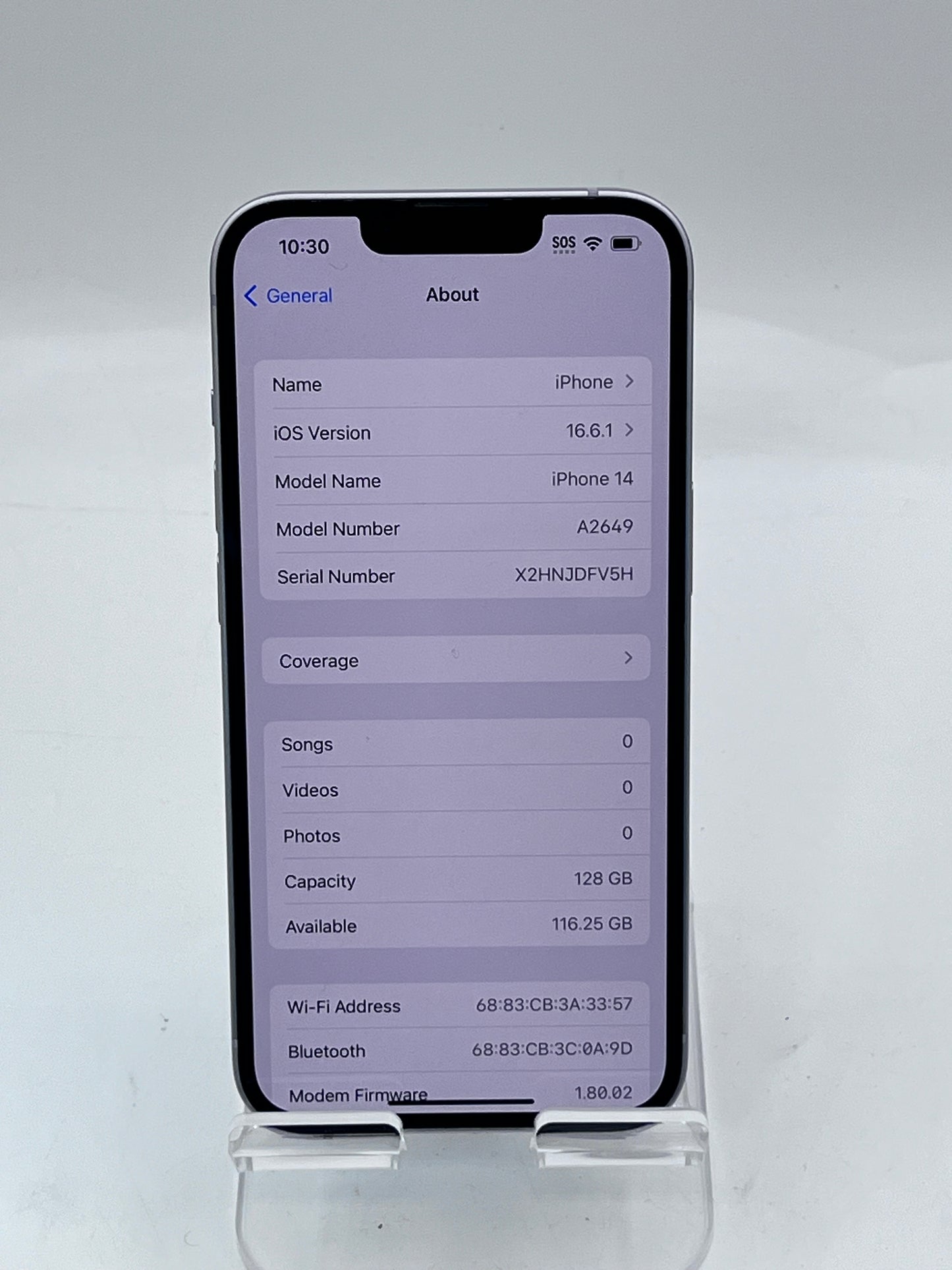 Unlocked Apple iPhone 14 6.1" MPUX3LL/A A2649 128GB 6GB - Purple Excellent Condition