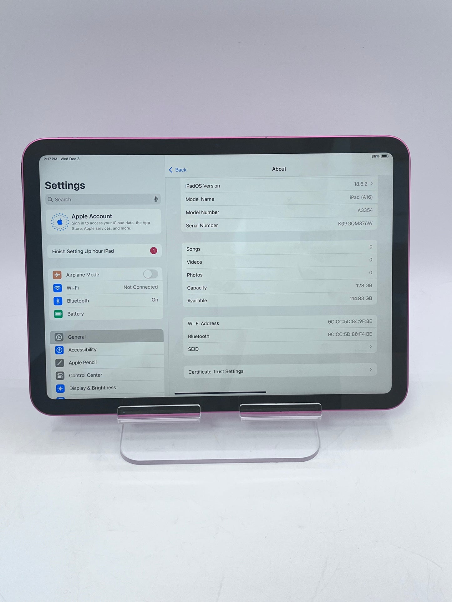 Apple iPad 11th Gen A16 128GB MD4E4LL/A A3354 WiFi Only Free Shipping
