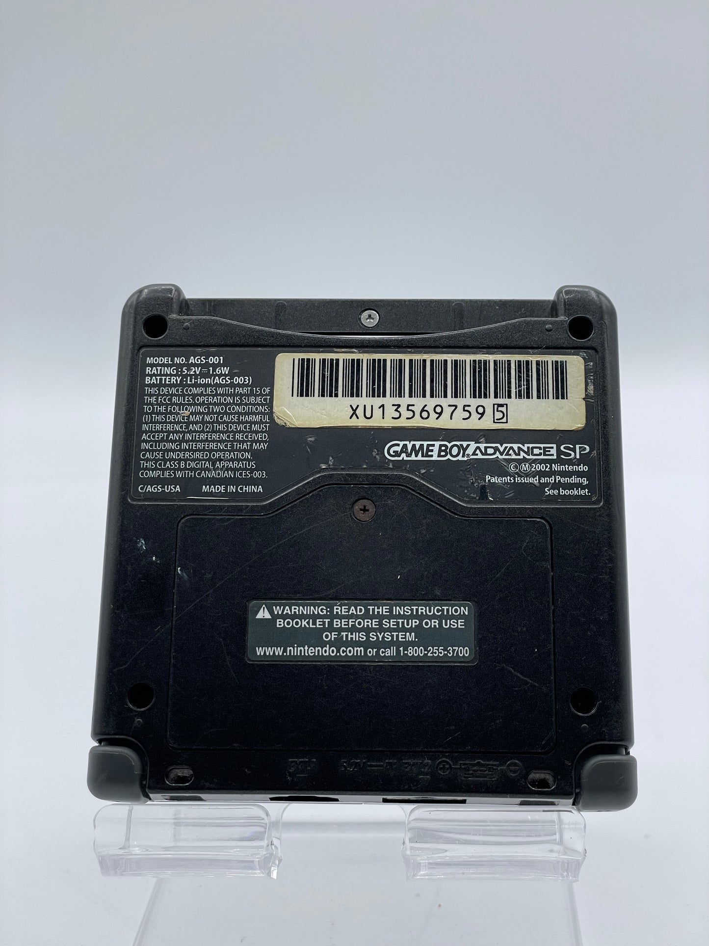 Nintendo Game Boy Advance SP AGS-001 2003 Black Tested Working Handheld System
