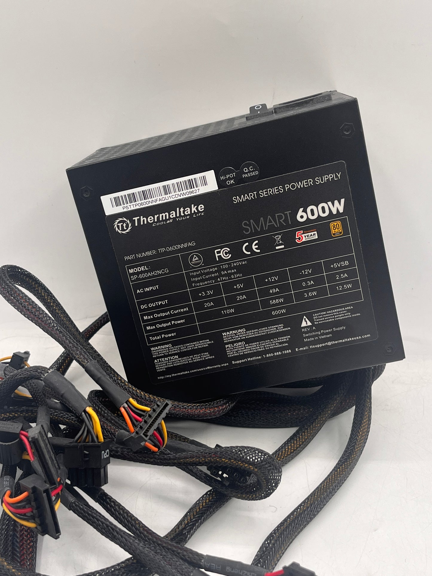 Thermaltake Smart 600W ATX Power Supply - Black