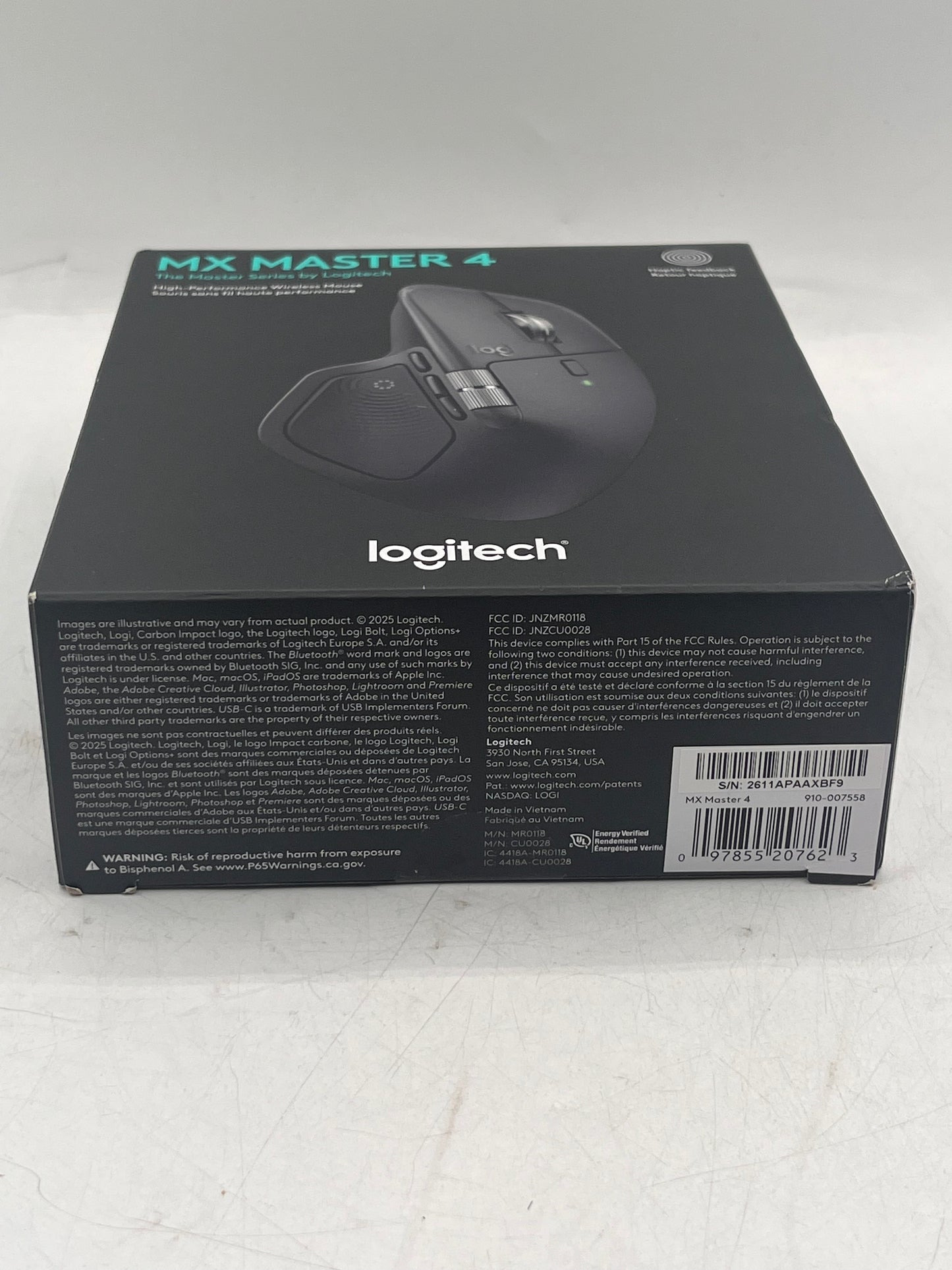 Logitech MX Master 4 Wireless Mouse 8000 DPI Sensor Multi-Device Black