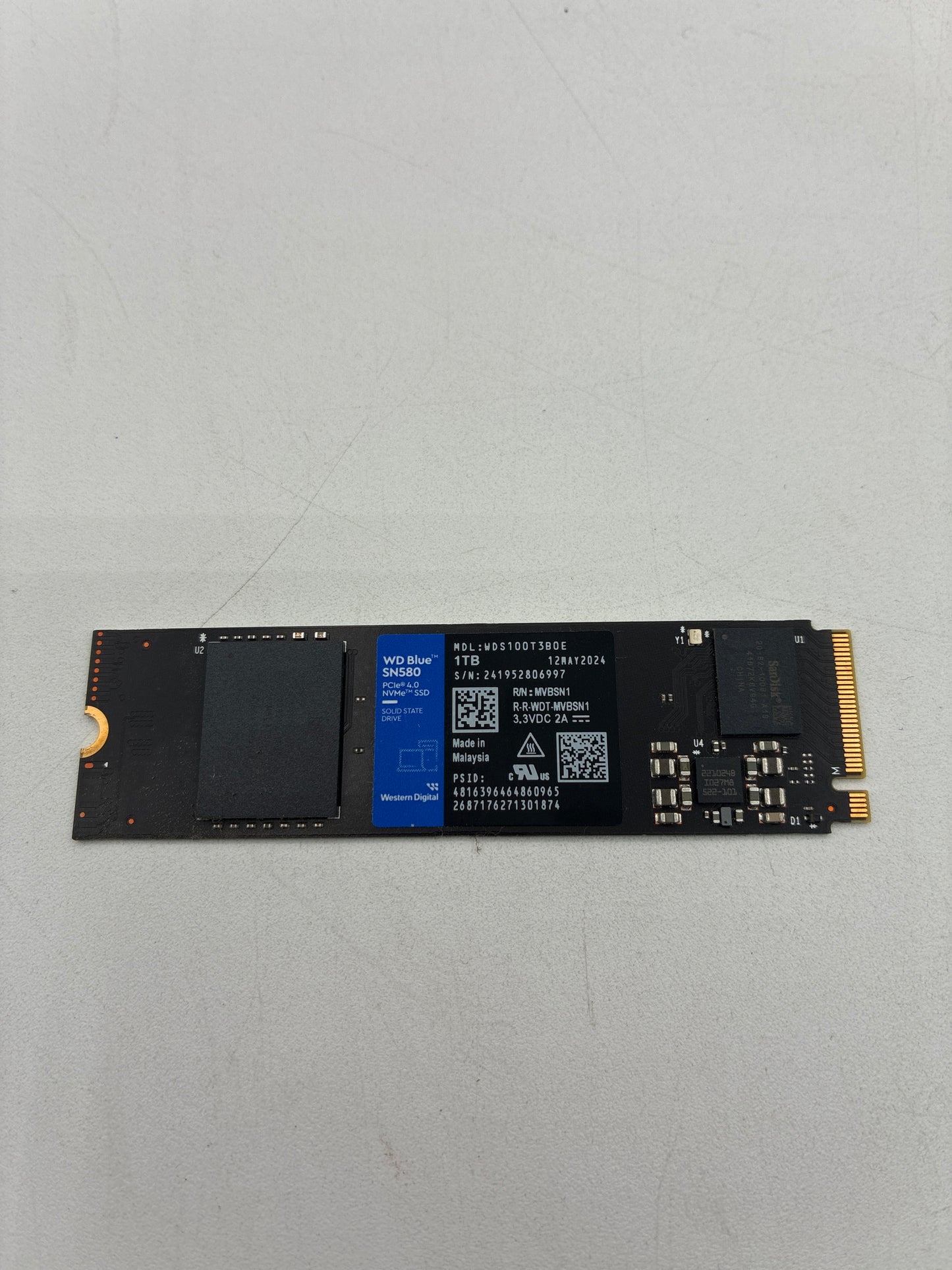 Western Digital WD Blue SN580 WDS100T3B0E 1TB Solid State Drive