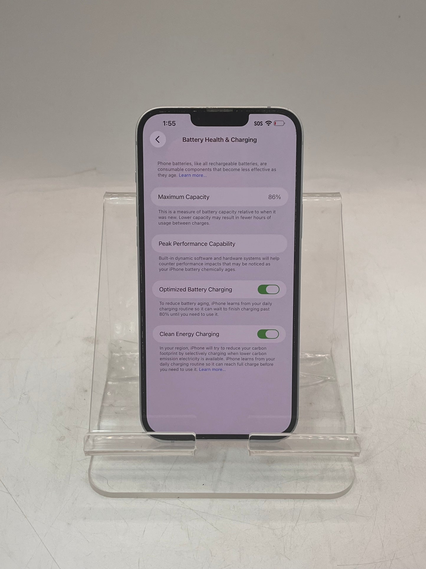 Unlocked Apple iPhone 14 Plus MQ3U3LL/A A2632 128GB Purple Smartphone 86% BATT