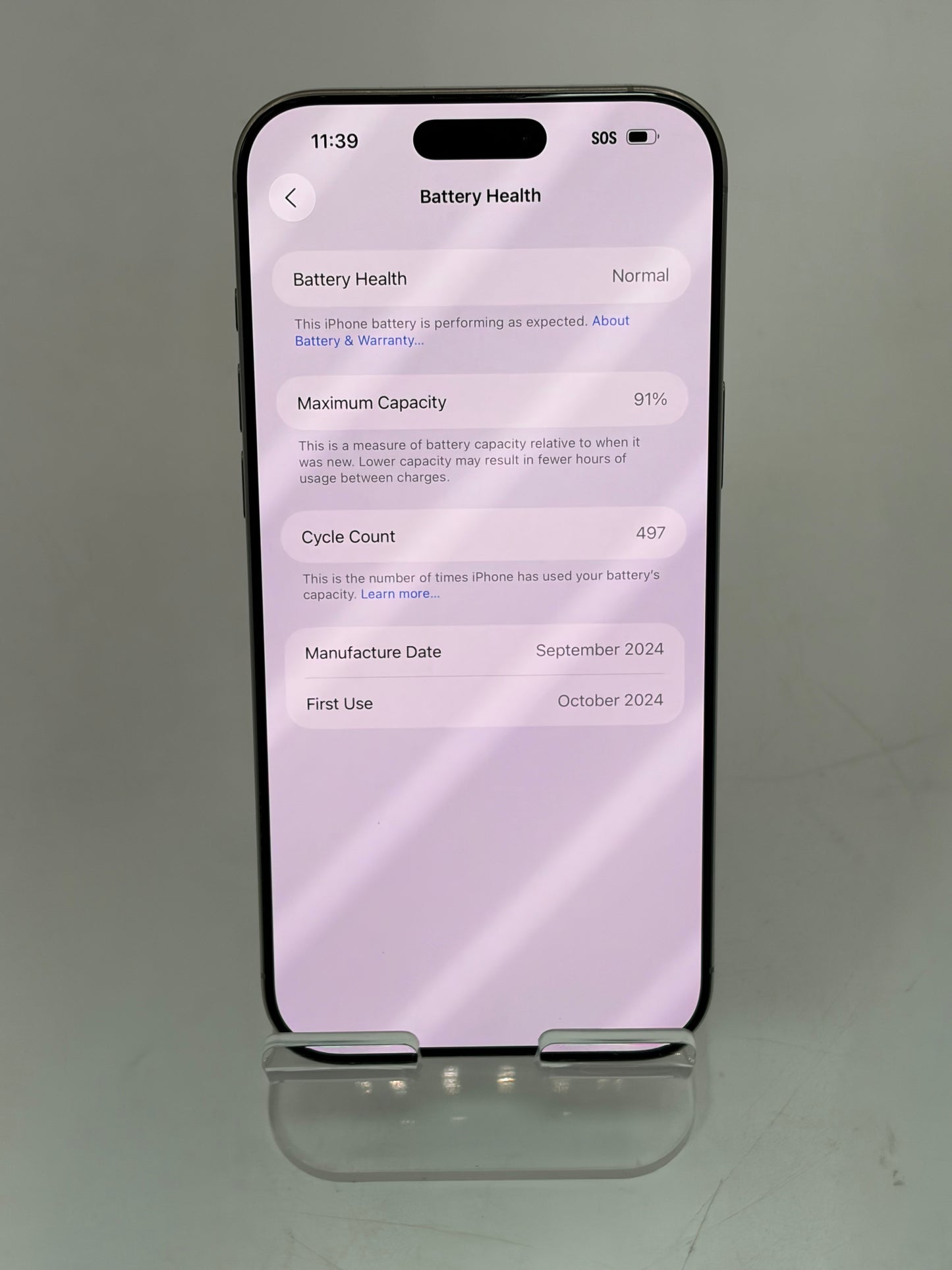T-Mobile Only Apple iPhone 16 Pro Max 256GB A3084 MYW63LL/A 91% BH Titanium