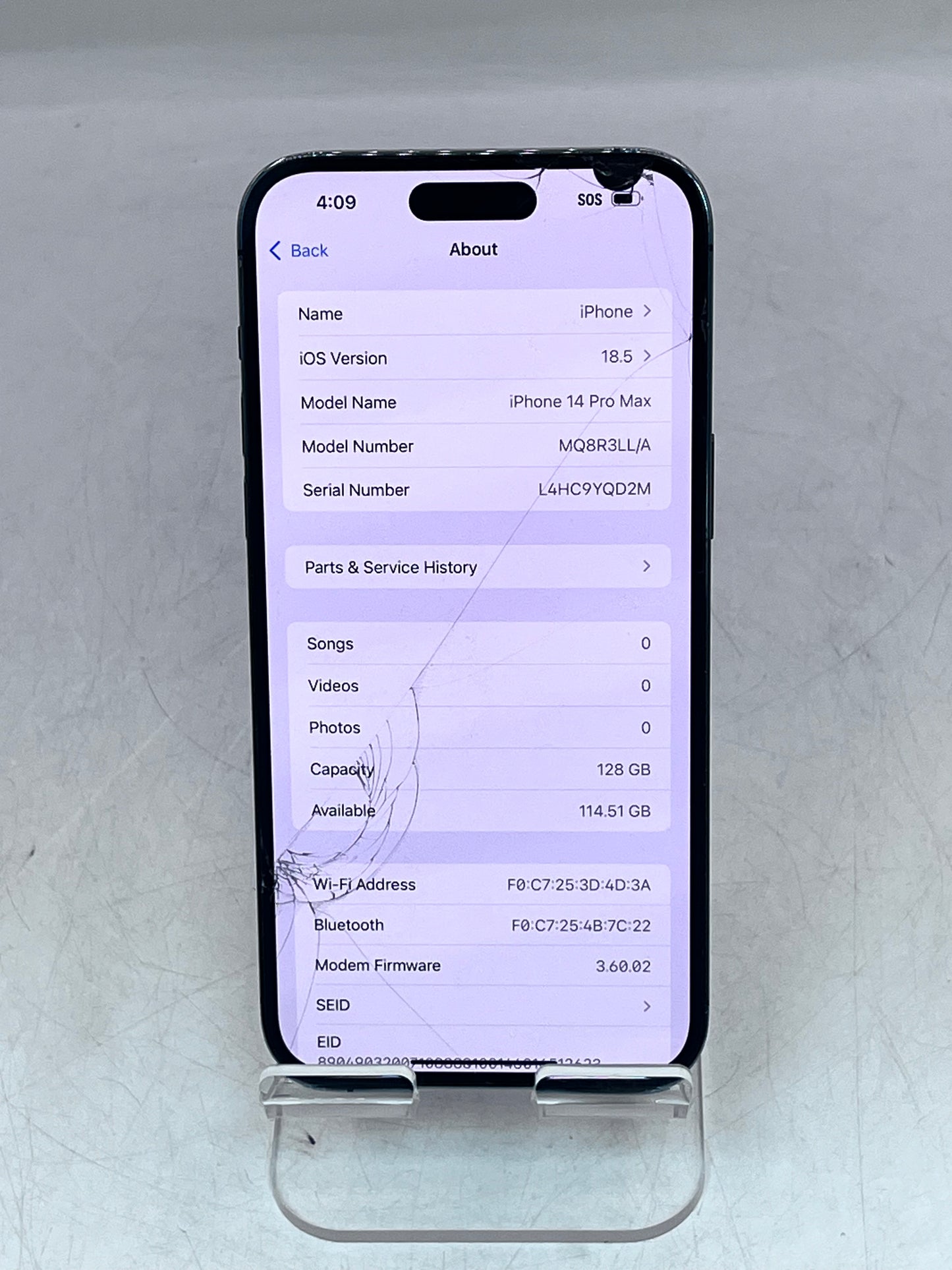 Apple iPhone 14 Pro Max MQ8R3LL/A A2651 128GB - Purple