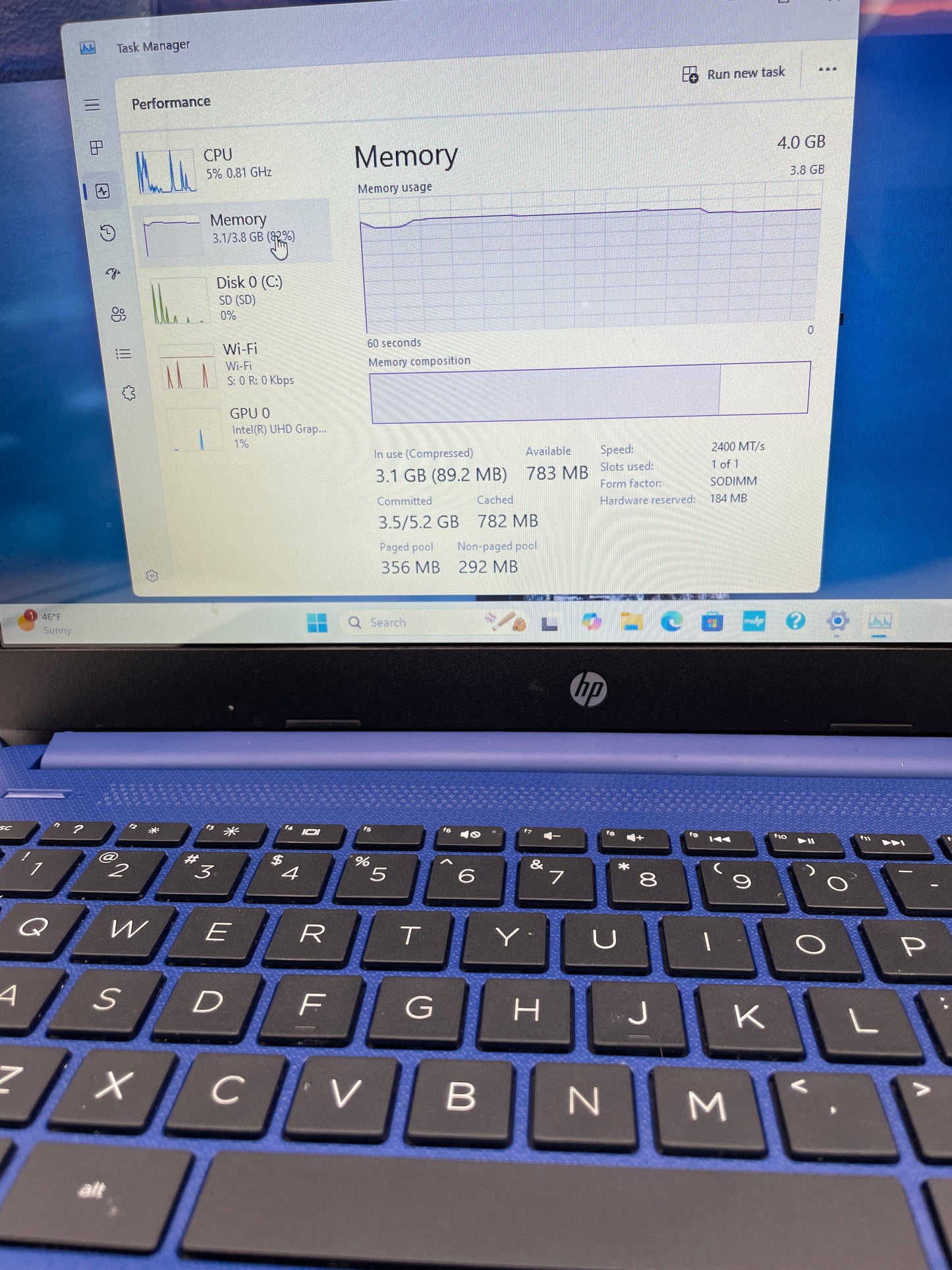 HP Laptop 14-DQ0055DX 64GB SSD Win 11 Home 14" 4GB Ram Celeron N4120