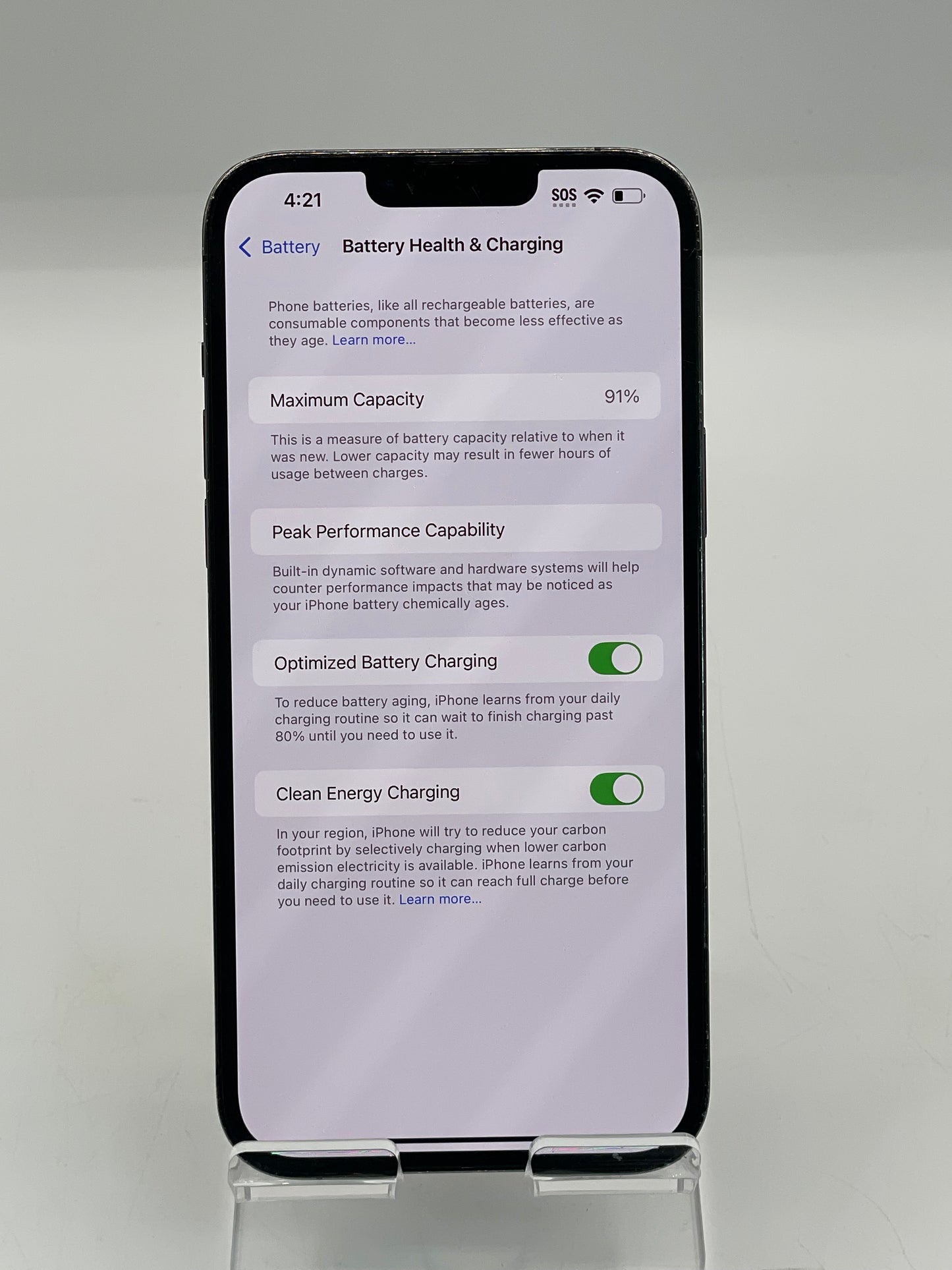 Apple iPhone 13 Pro Max - 128 GB - Graphite (Unlocked) 91% Battery