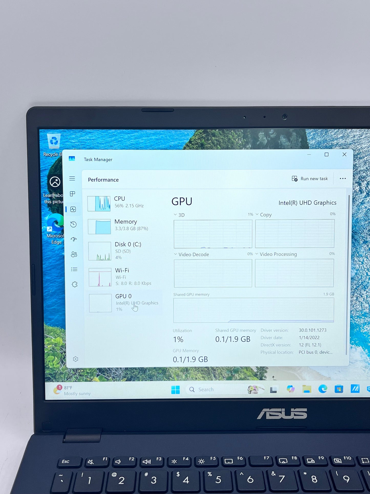 ASUS VivoBook E410K 14" Laptop, Intel Celeron, 4GB RAM, 128GB SSD - Black
