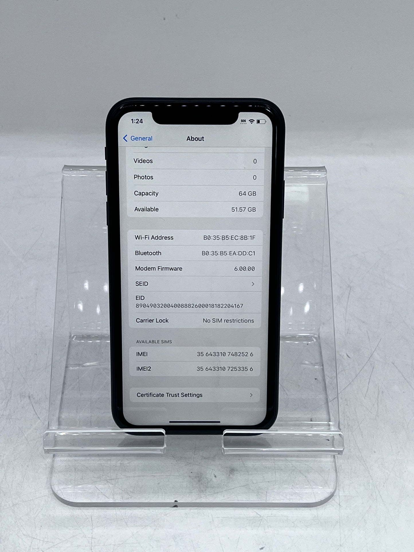 Unlocked  Apple iPhone XR MT3K2LL/A A198464GB Black - Black