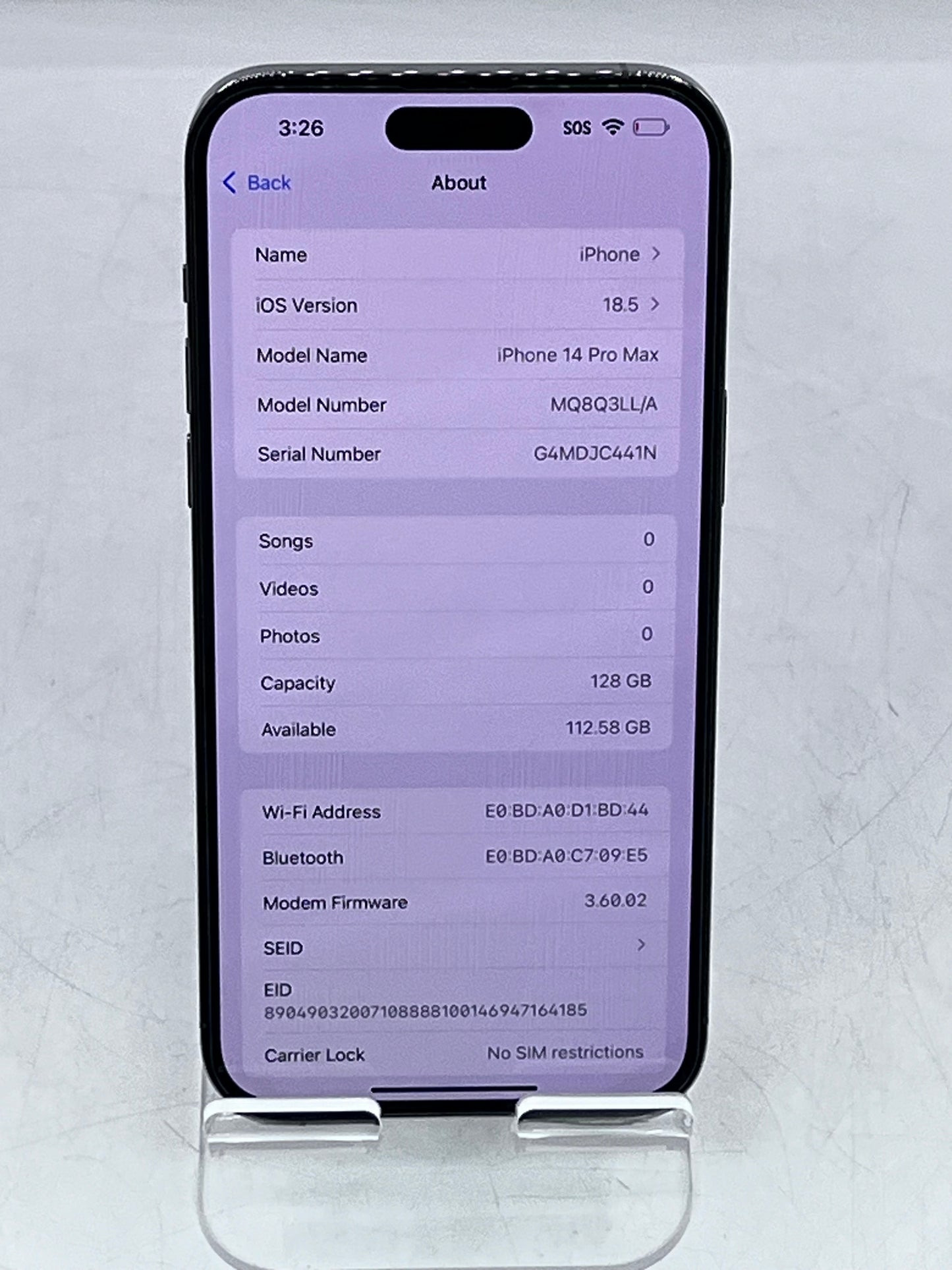 Unlocked Apple iPhone 14 Pro Max MQ8Q3LL/A A2651 128GB 6GB - Gold