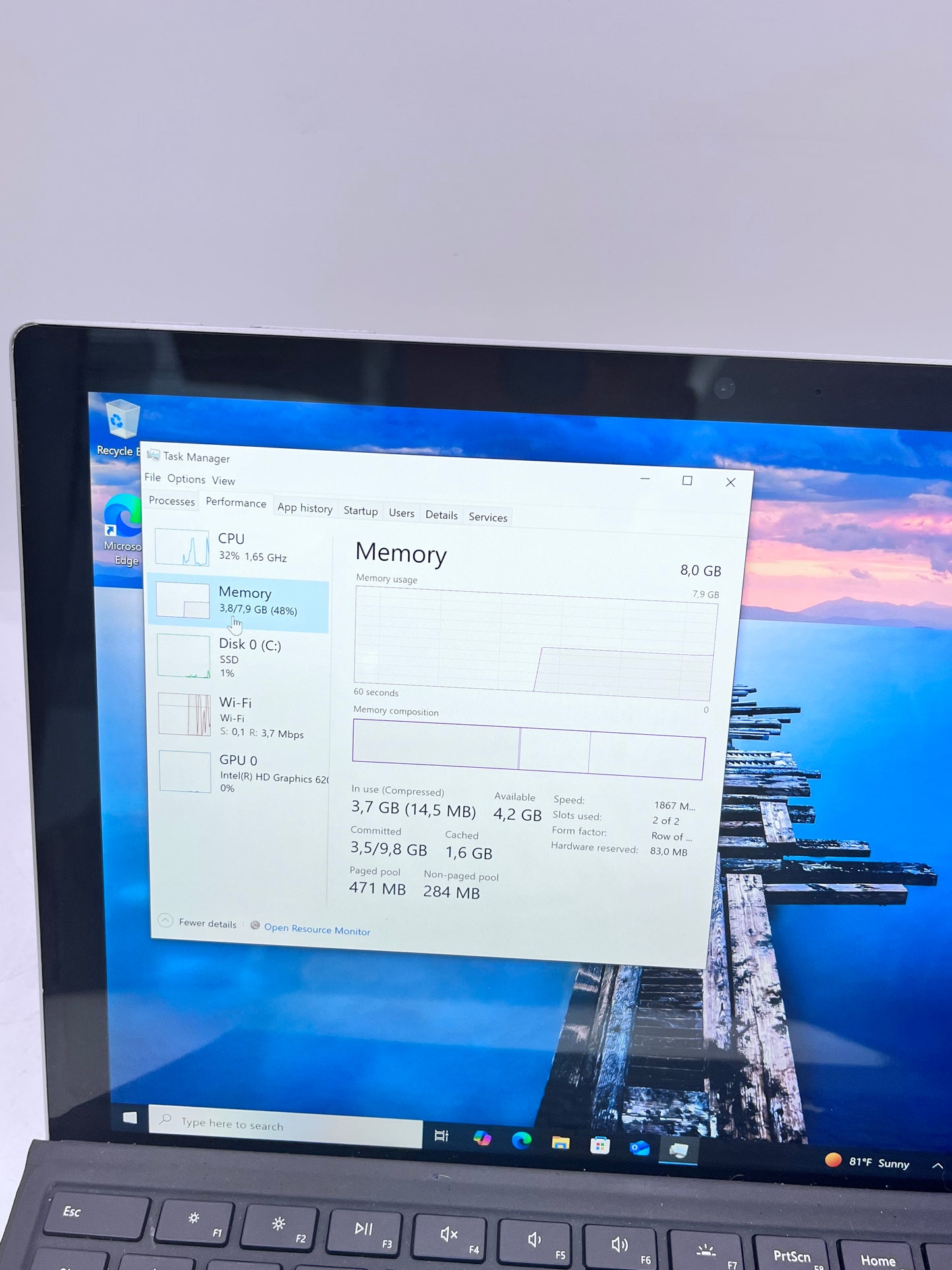 Microsoft Surface Pro 5 Intel Core i5 7300U 2.6GHz 8GB RAM 256GB