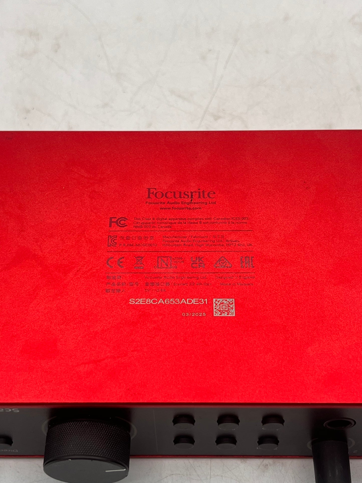 Focusrite Scarlett 2i2 4th Gen Audio Interface - Red