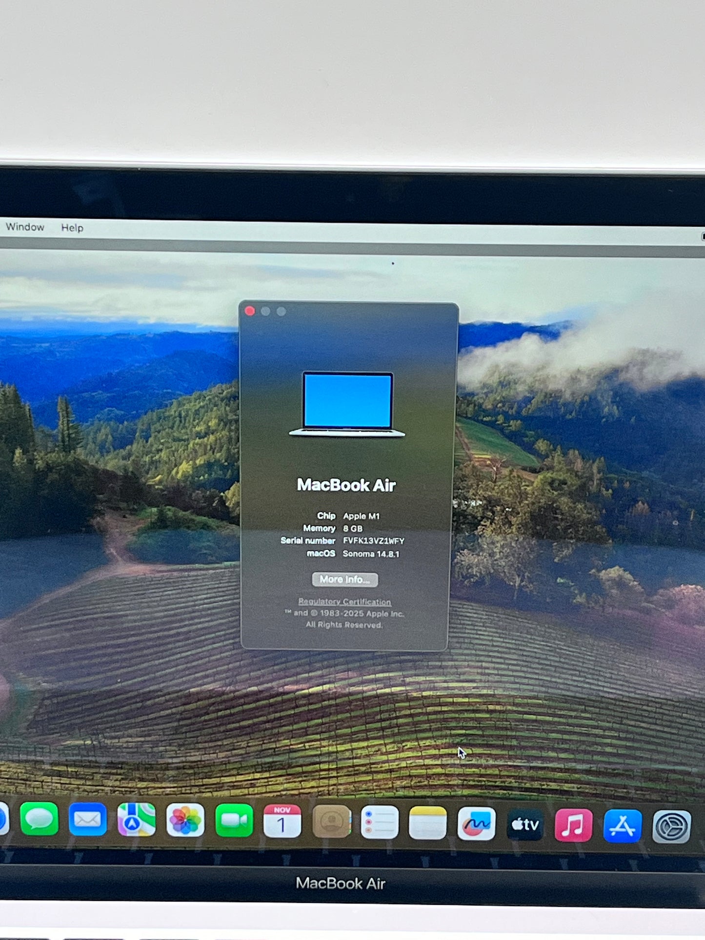 2020Apple MacBook Air 13.3" 8C M1 7C GPU 8GB 256GB A2337 REMOTELY MANAGED