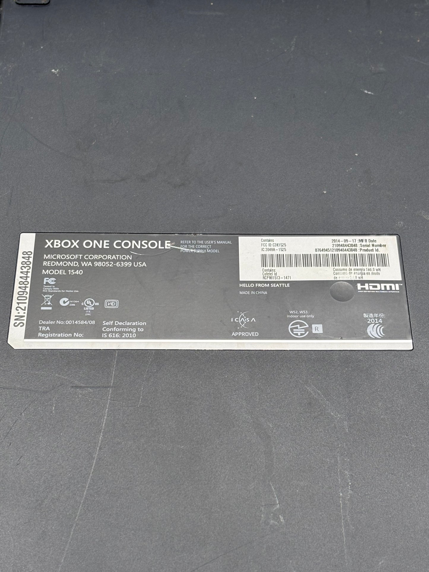 Microsoft Xbox One (1540) 500GB Black CONSOLE ONLY