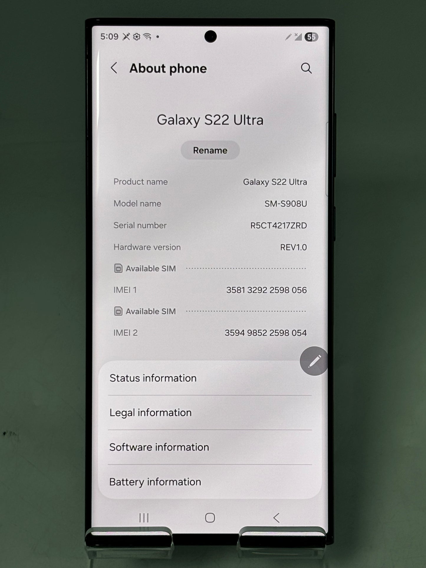 VERIZON ONLY Black Samsung Galaxy S22 Ultra SM-S908U 12GB 256GB