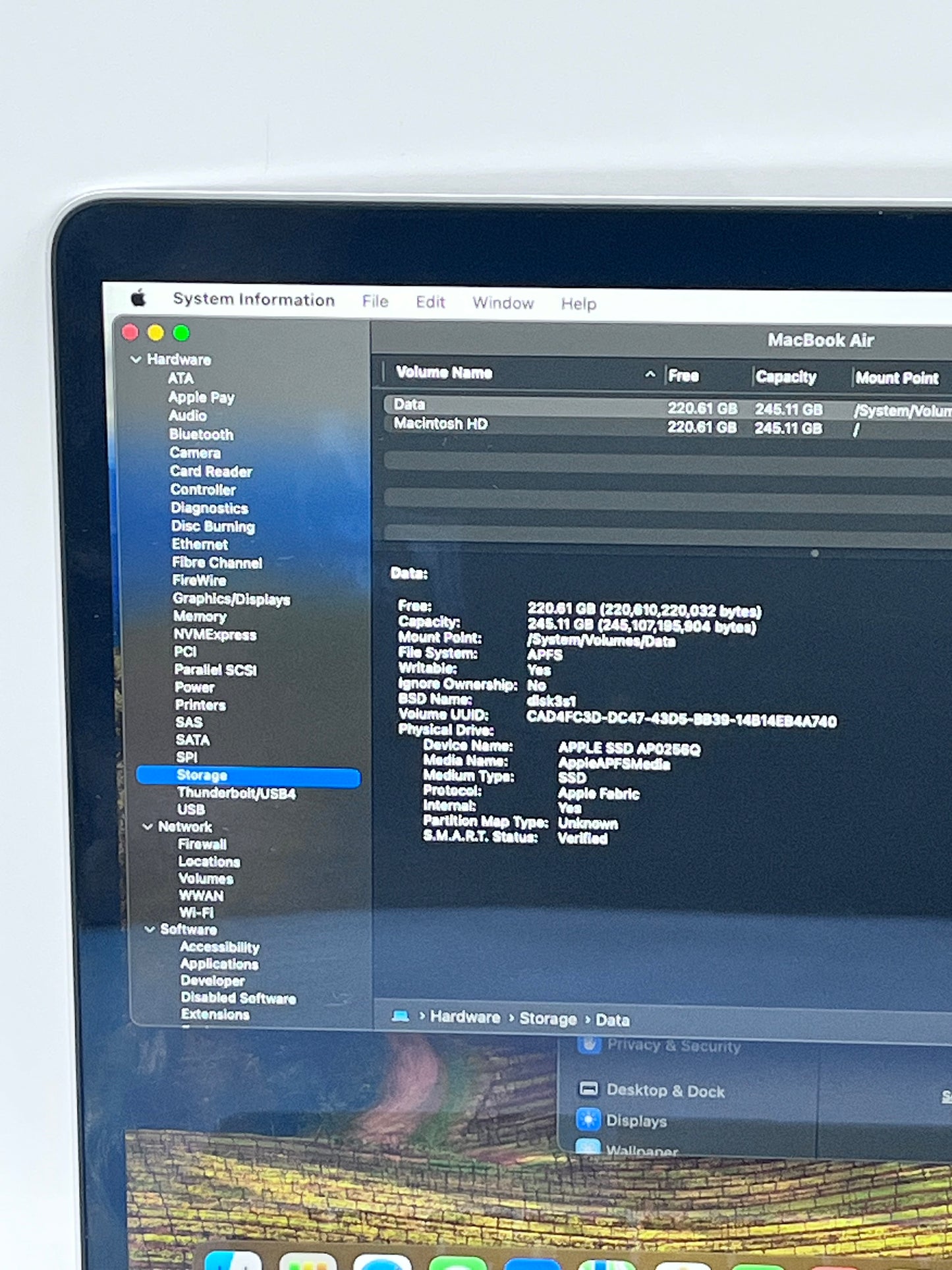 2020 Apple MacBook Air 13.3" M1 7C 8GB 256GB A2337 REMOTELY MANAGED