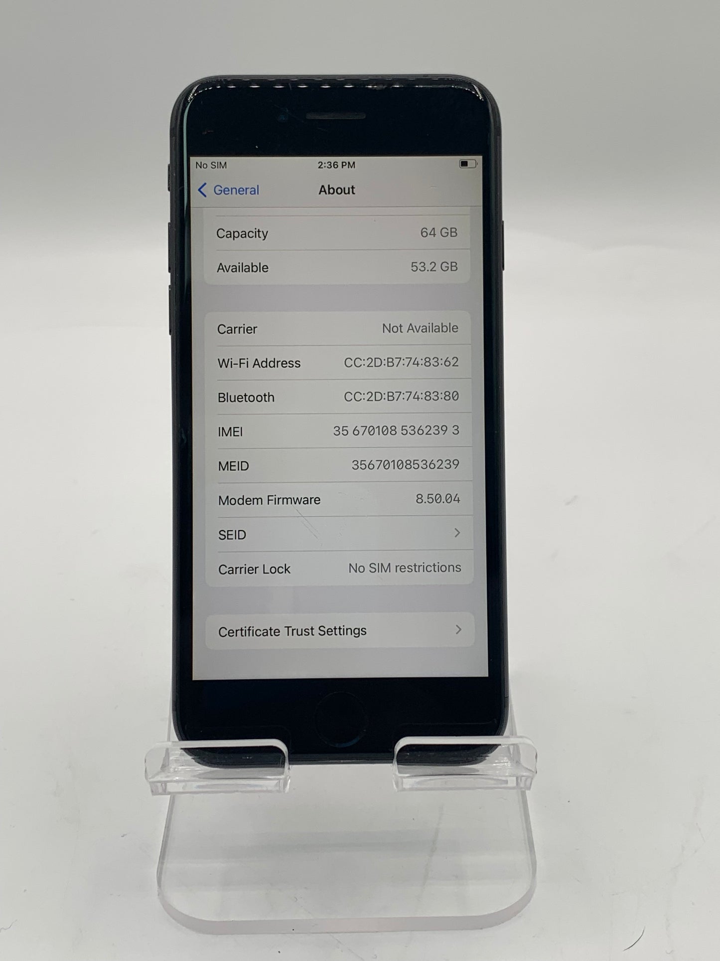 Unlocked Apple iPhone 8 4.7" 64GB MQ6K2LL/A Black