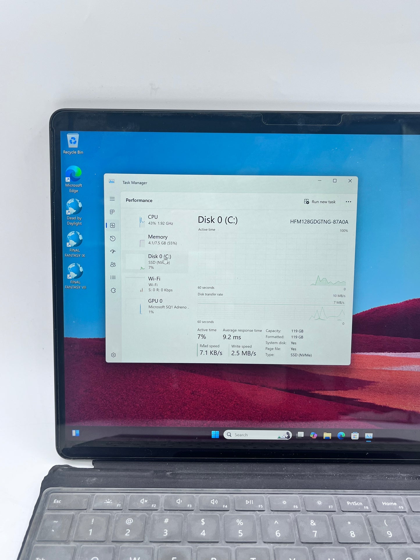 Microsoft Surface Pro X SQ1 13 Inch 8GB 128GB Black