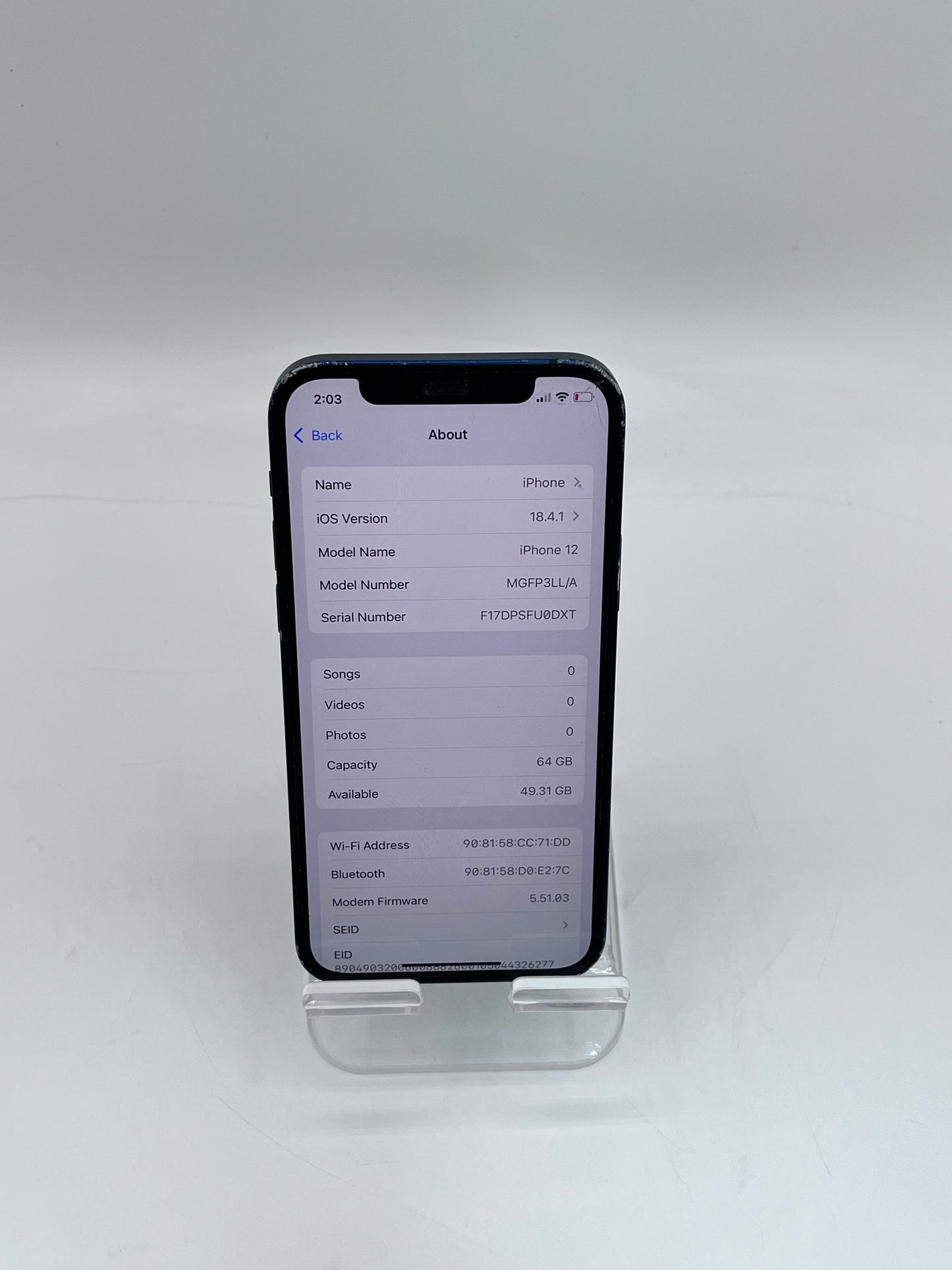 Unlocked Apple iPhone 12 A2172 MGFP3LL/A 64GB - Blue
