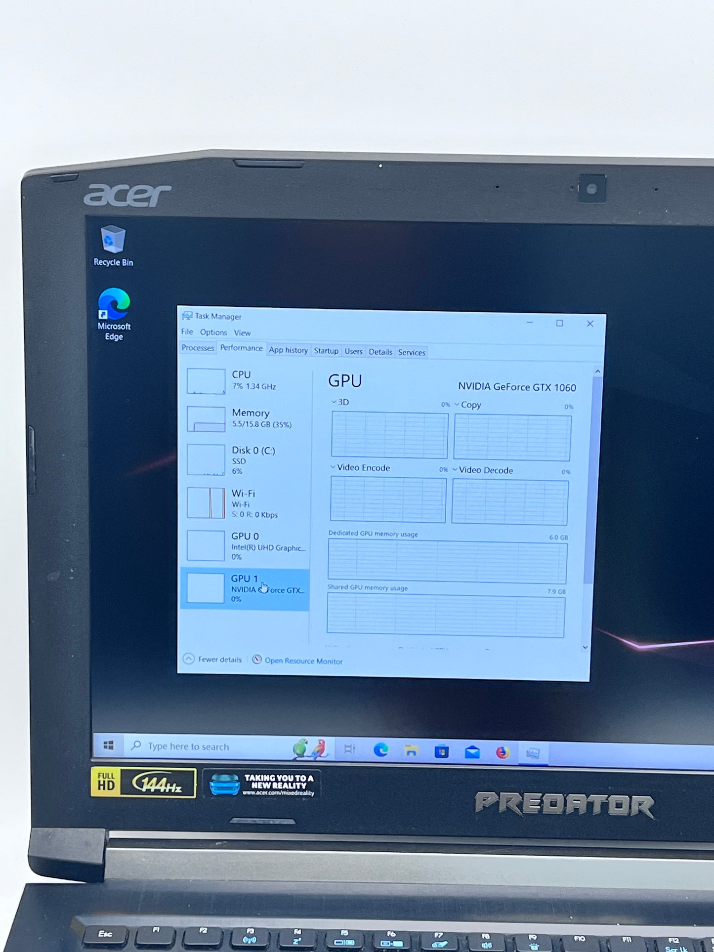 Acer Predator Helios 300 PH315-51 15.6" i7-8750H 16GB 256GB