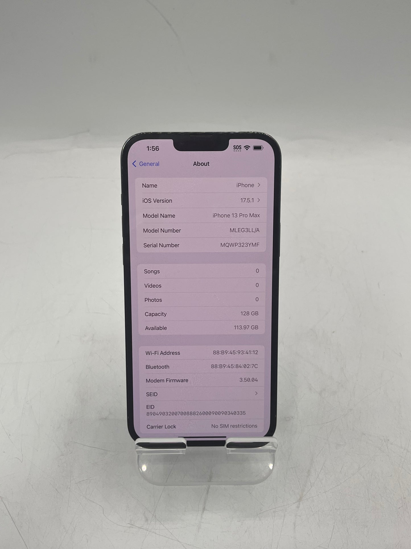 Unlocked Apple iPhone 13 Pro Max A2482 MLAE3LL/A 128GB Blue