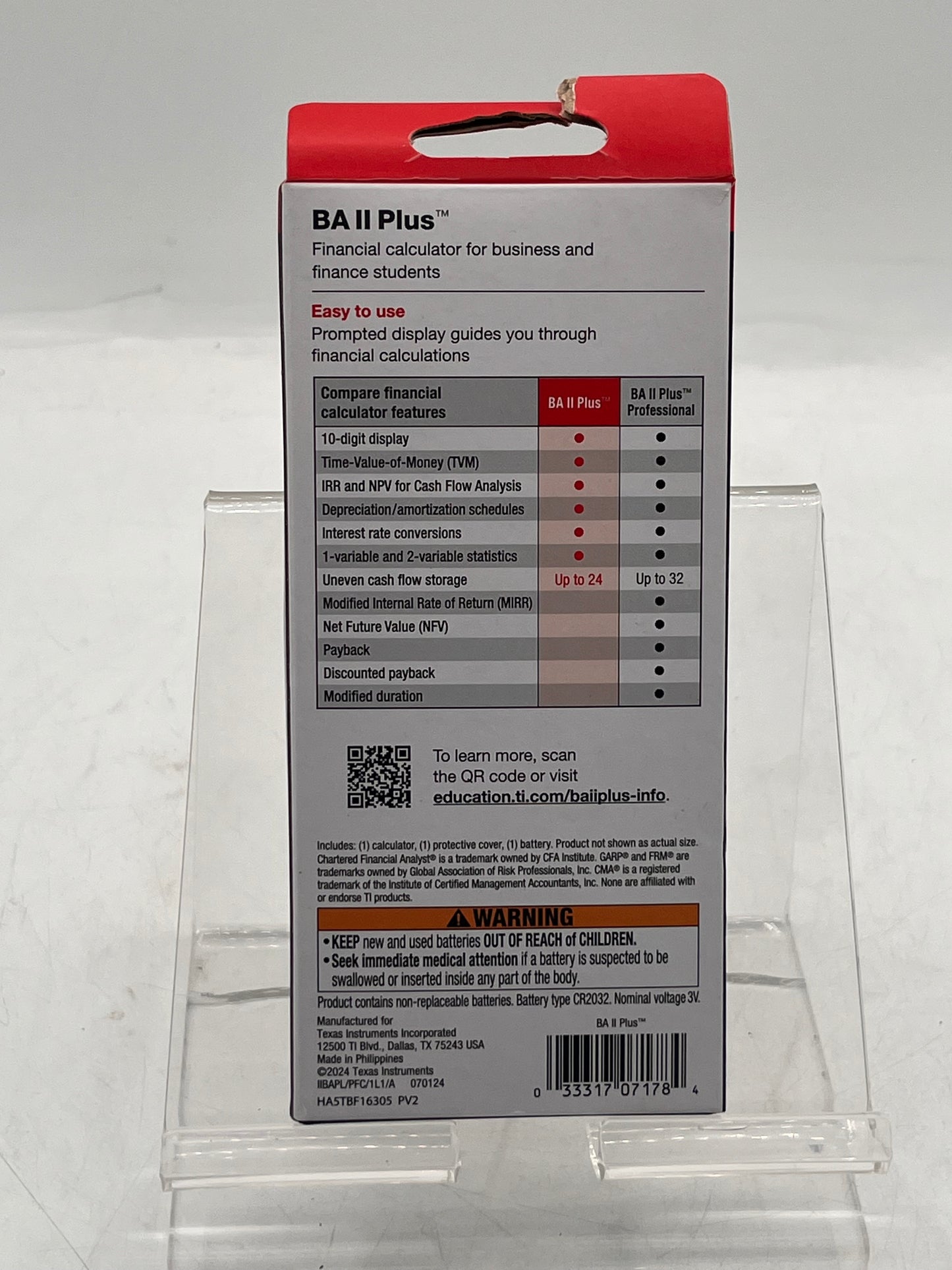 Texas Instruments BA II PLUS Black Financial Calculator