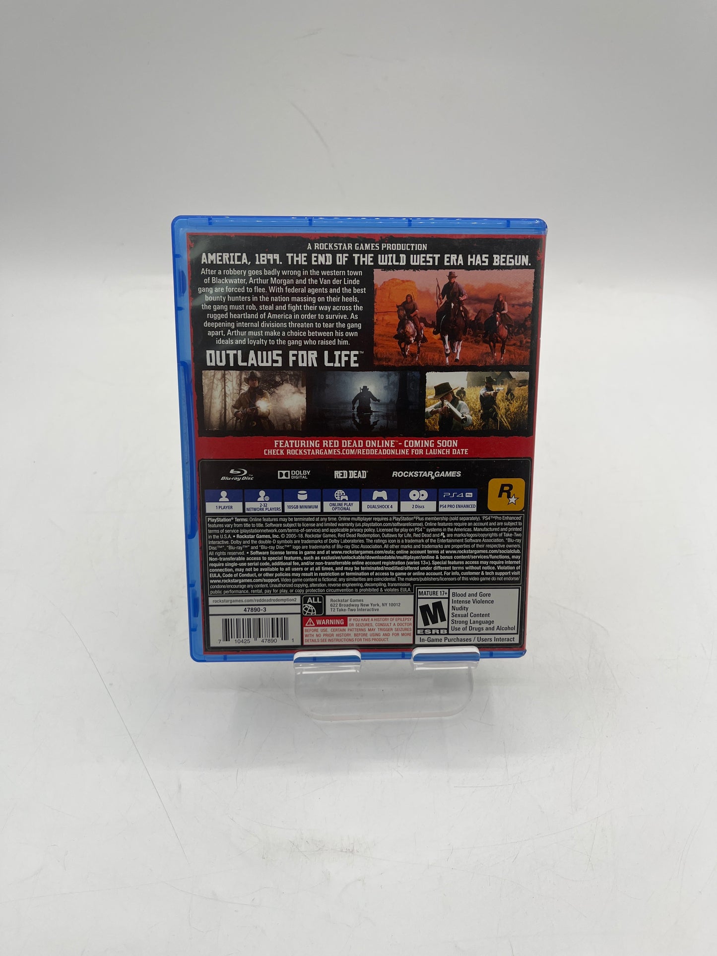 Playstation 4 Red Dead Redemption 2 Video Game Complete in Box Free Shipping!