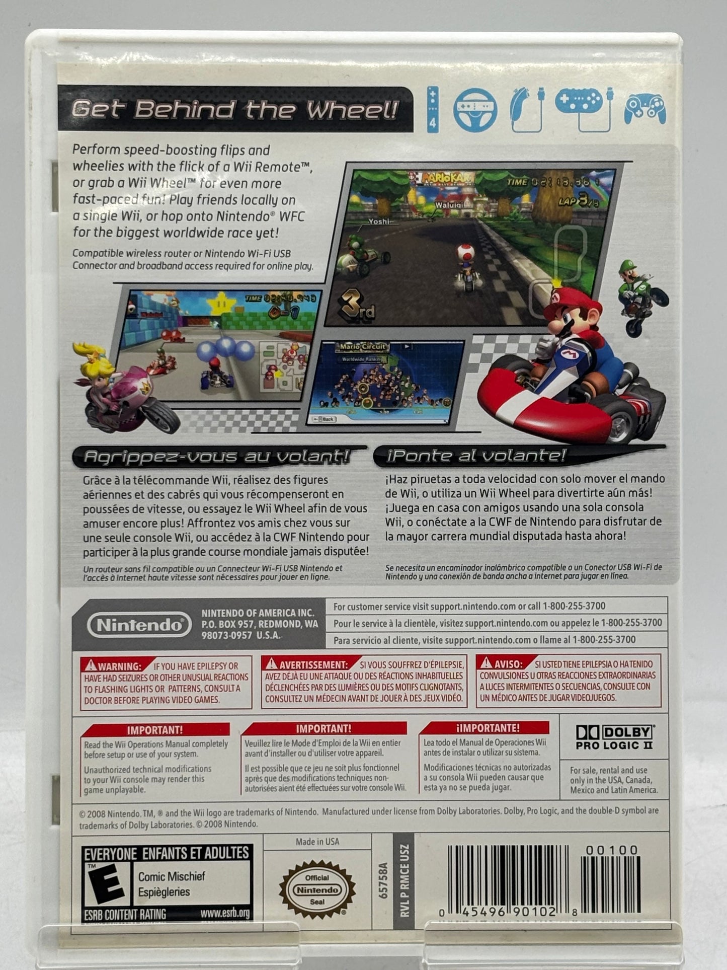 Mario Kart Wii (Nintendo Wii, 2008) Complete in Box with Manual & Inserts TESTED