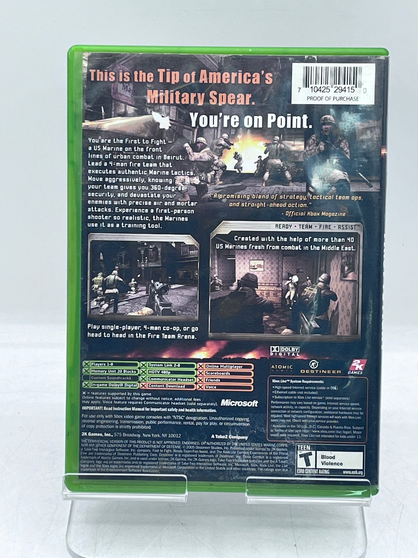 Close Combat First to Fight  Xbox Video Game