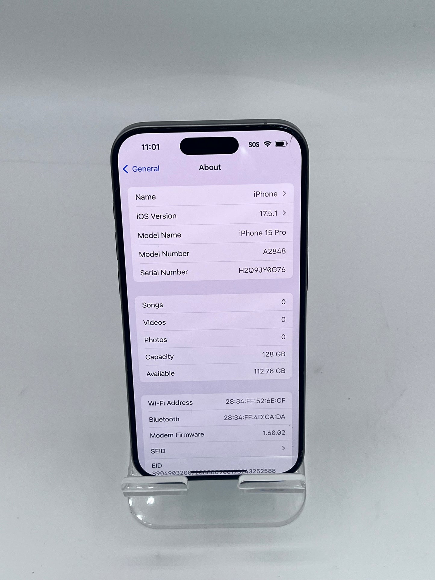 Unlocked  Apple iPhone 15 Pro  A2848 MTQP3LL/A 128GB Silver READ