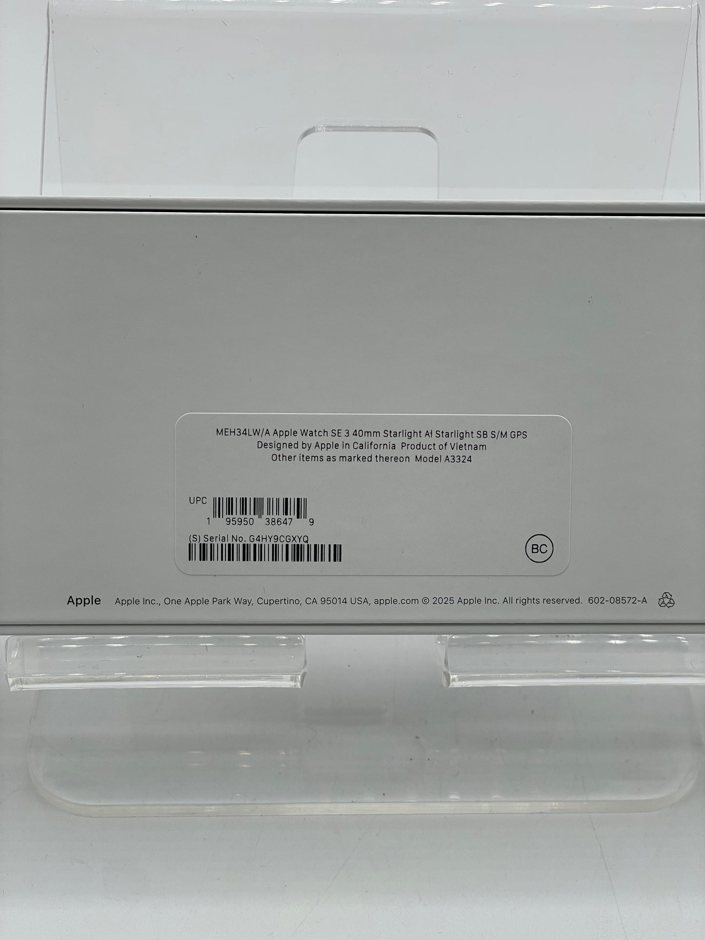 MEH34LW/A Apple Watch SE 3 40mm Aluminum Starlight SB S/M GPS Only A3324