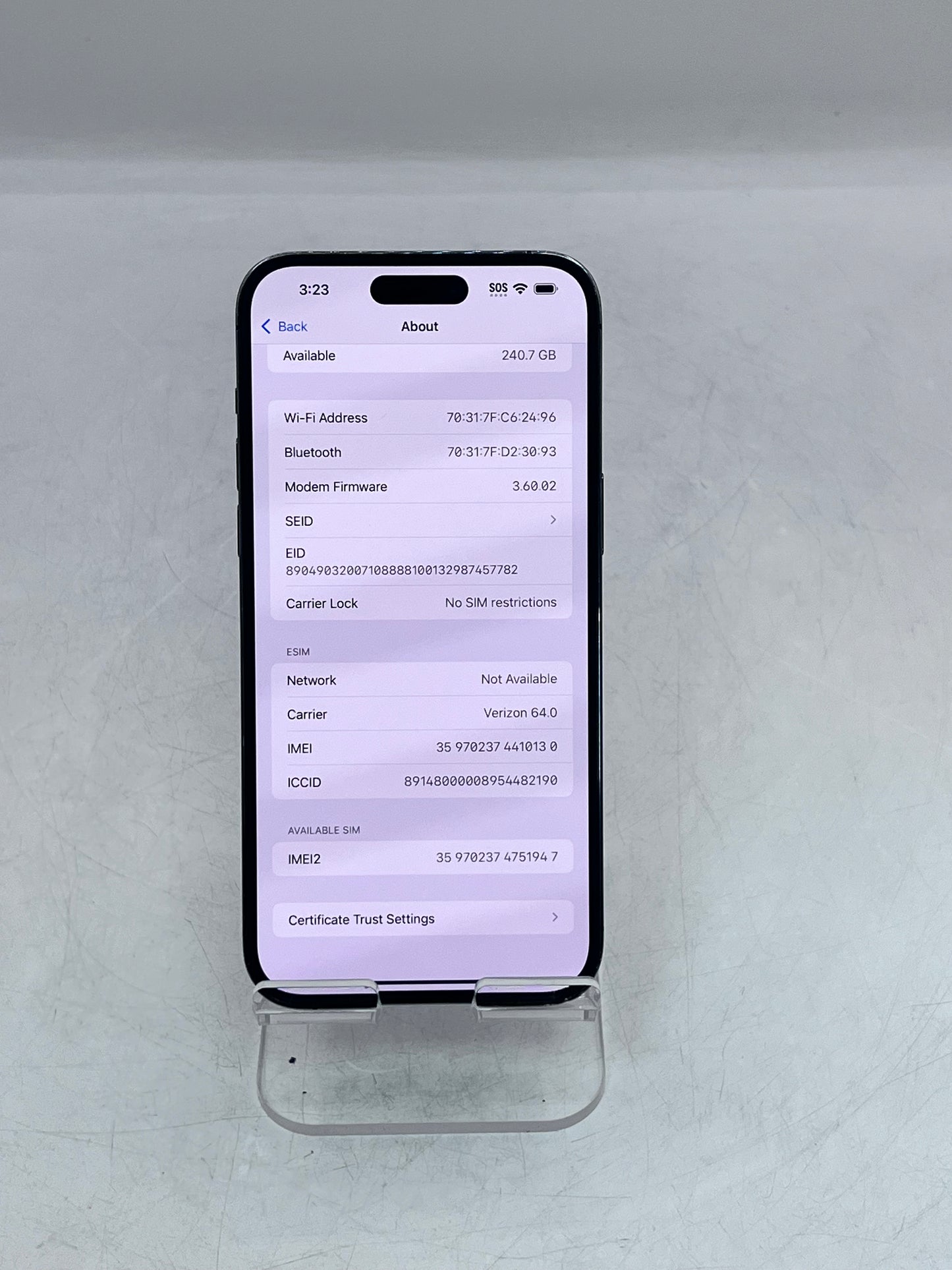 Apple iPhone 14 Pro Max A2651 MQ8W3LL/A 256GB 6GB - Purple